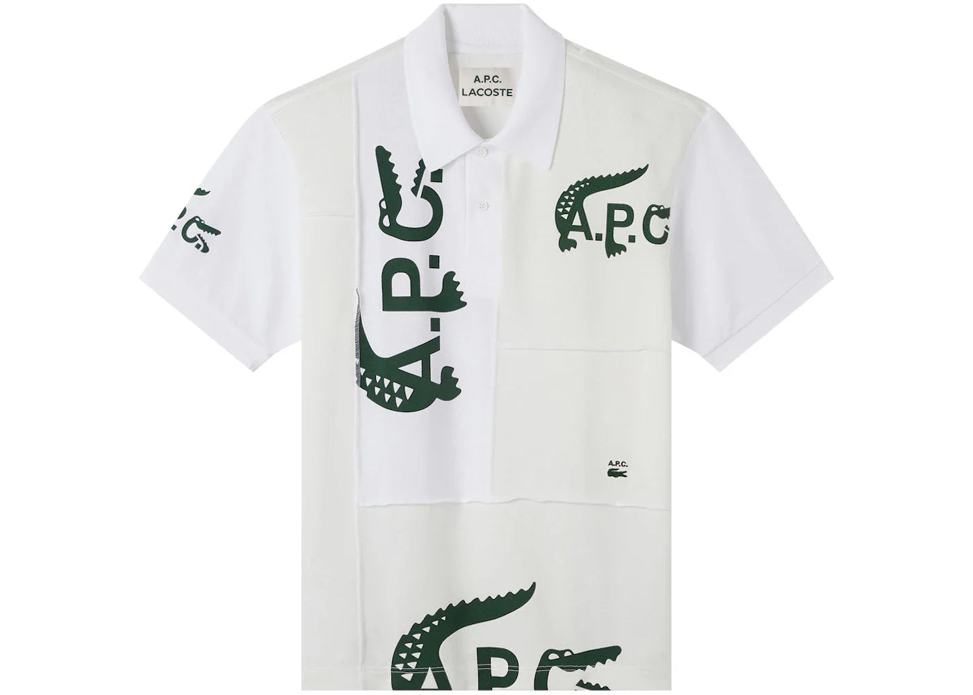 P c x – A.P.C. x Lacoste Women's Patchwork Polo Shirt White