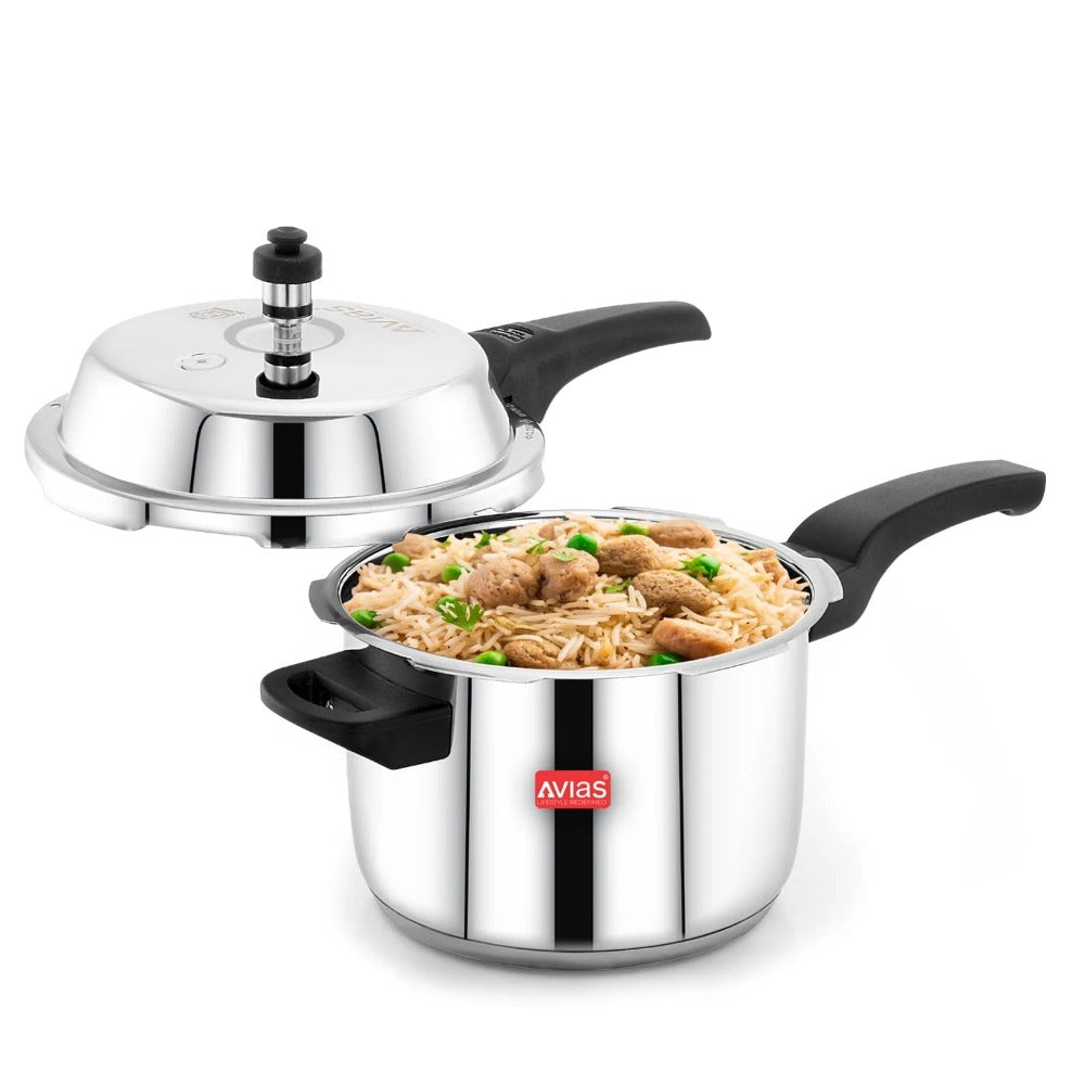 AVIAS Ceres Stainless Steel Premium Outer Lid Pressure Cooker | Gas & Induction Compatible | Silver - view 8