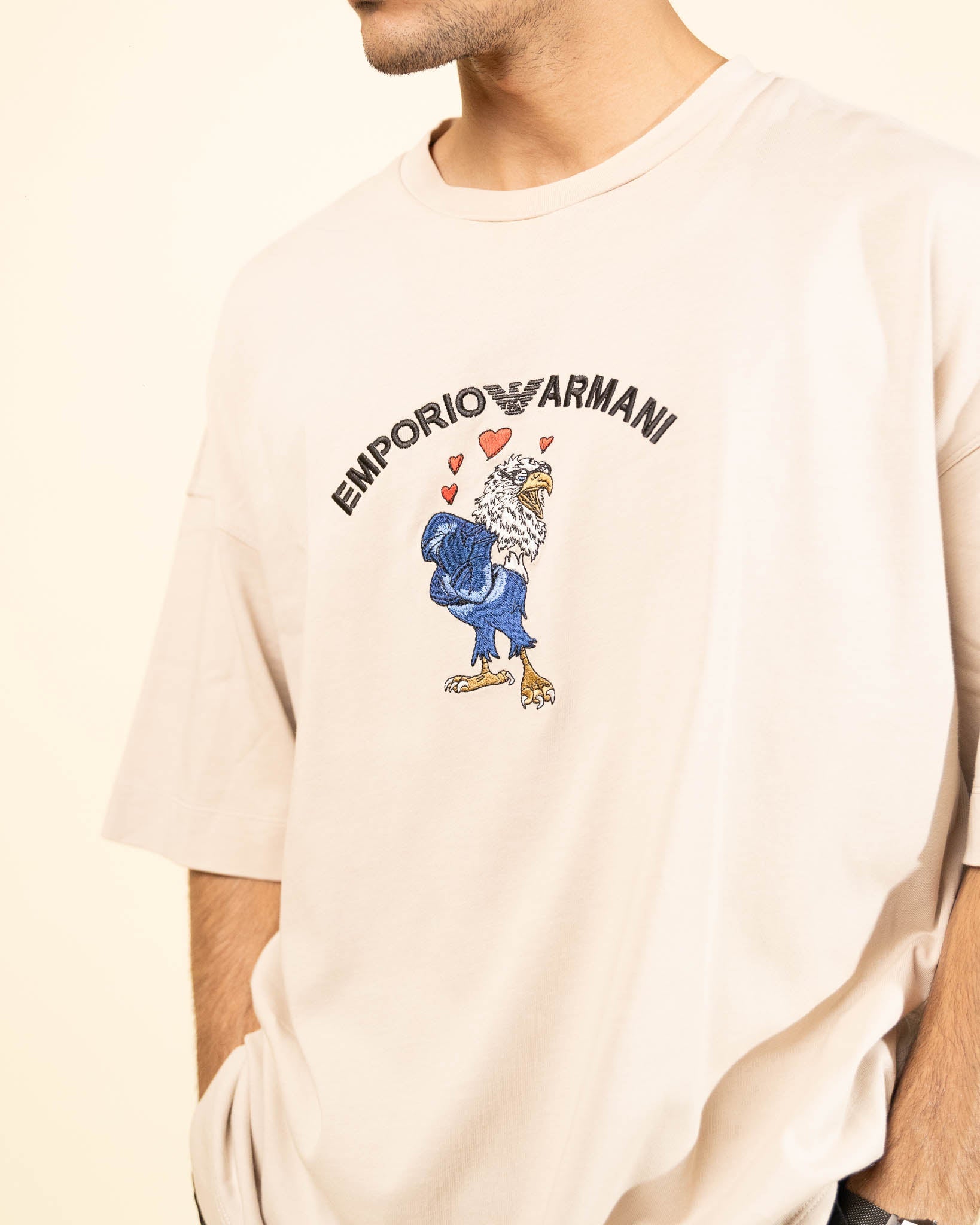 Emporio Armani Solid T-Shirt with New Manga Logo - view 3