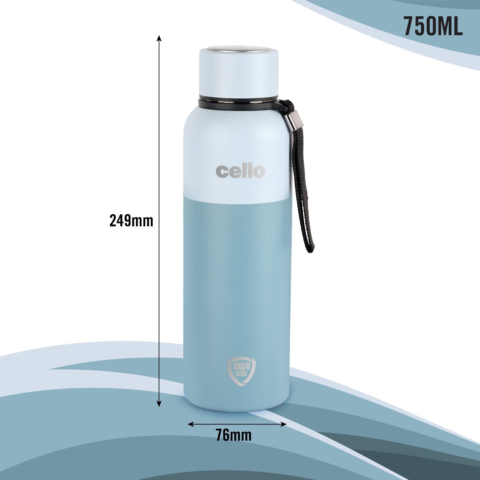 Cello Neo Kent Flask, Vacusteel Water Bottle, 750ml - view 38
