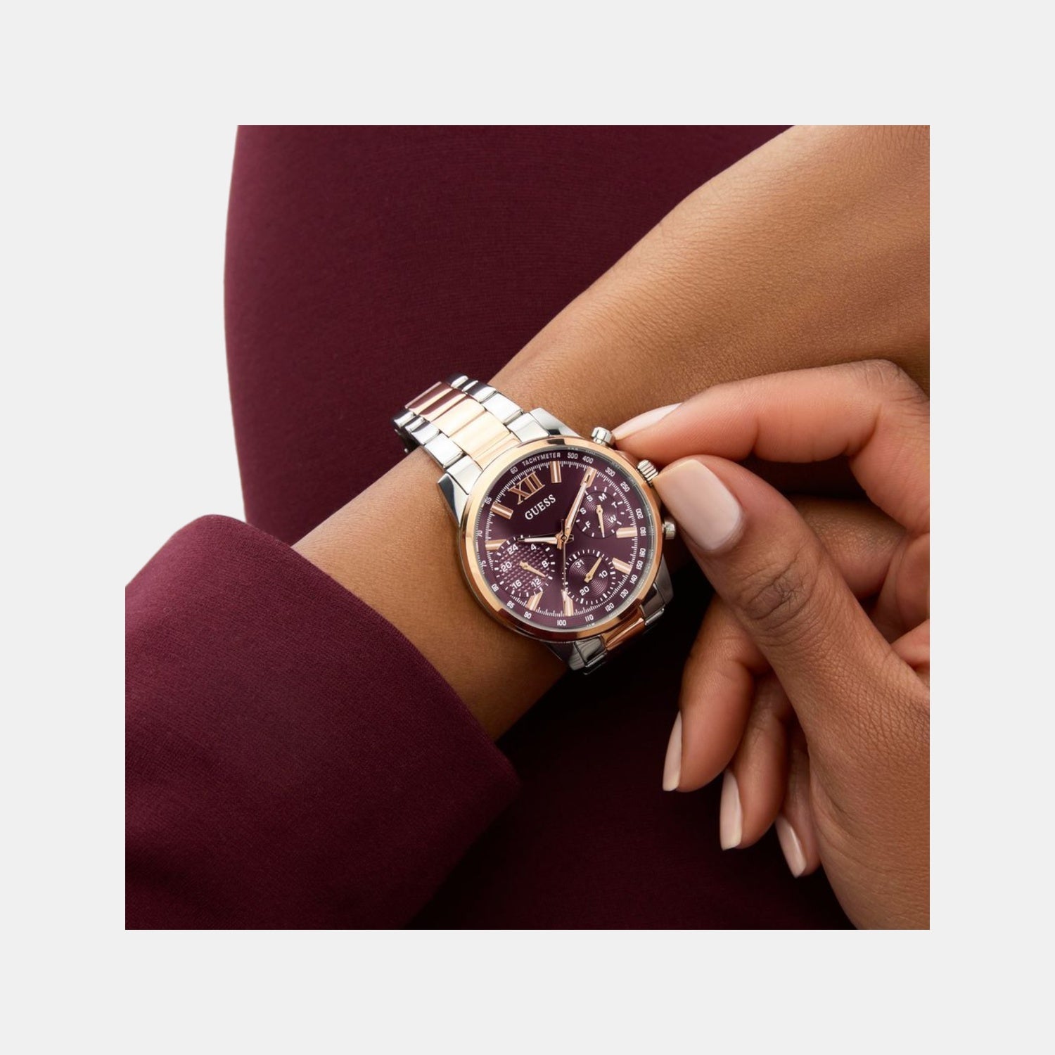 Guess Dress Women Quartz Red Dial Multi-Function Stainless Steel Watch GW0933L5 - view 7