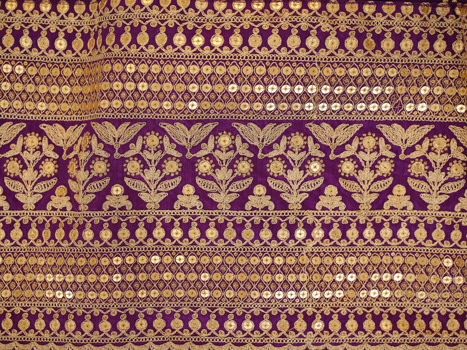 ClothsVilla Purple Georgette Suit with Embroidery and Shantoon Bottom - view 7