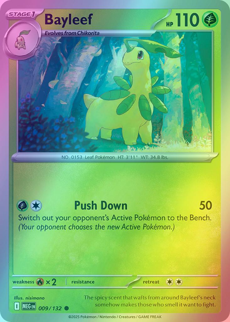 Common me01-009 reverse – Pokémon Bayleef - 009/132 - Common [me01-009] [Reverse Holo]