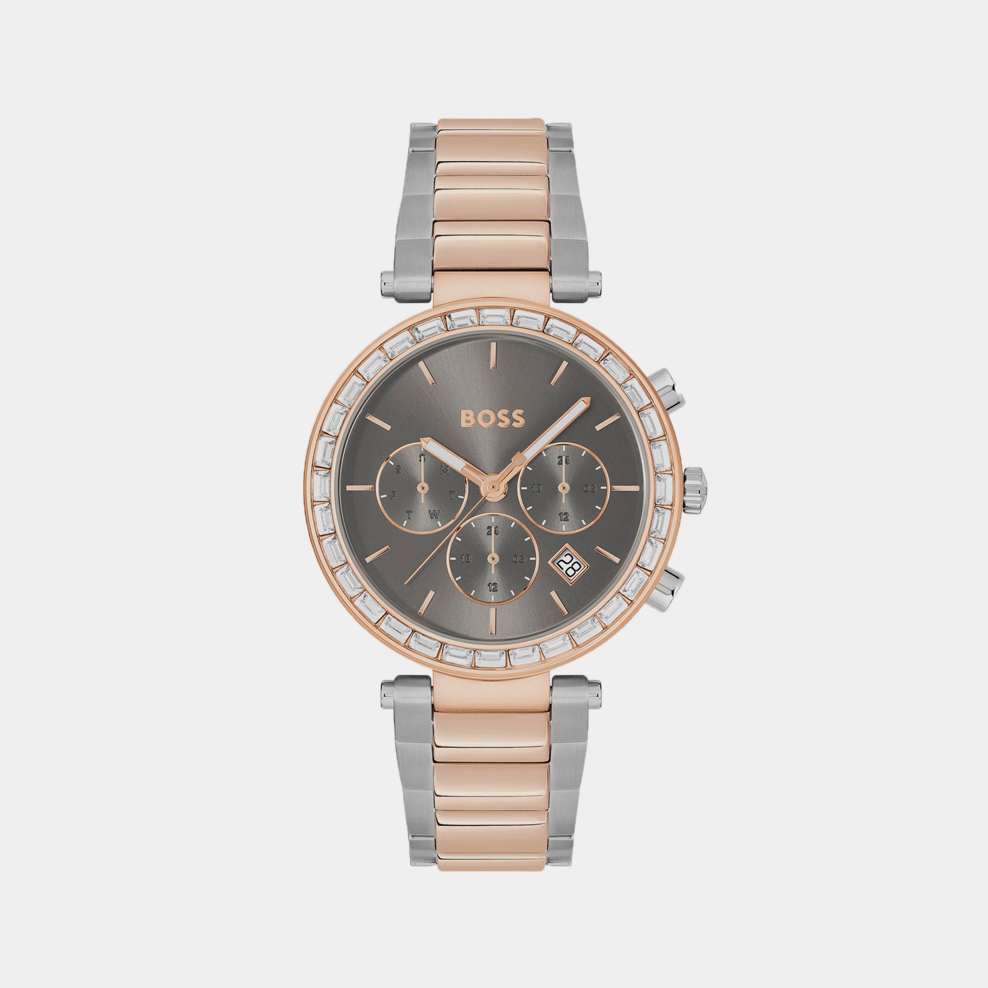 Boss Andra Women Quartz Grey Dial Chronograph Stainless Steel Watch 1502690