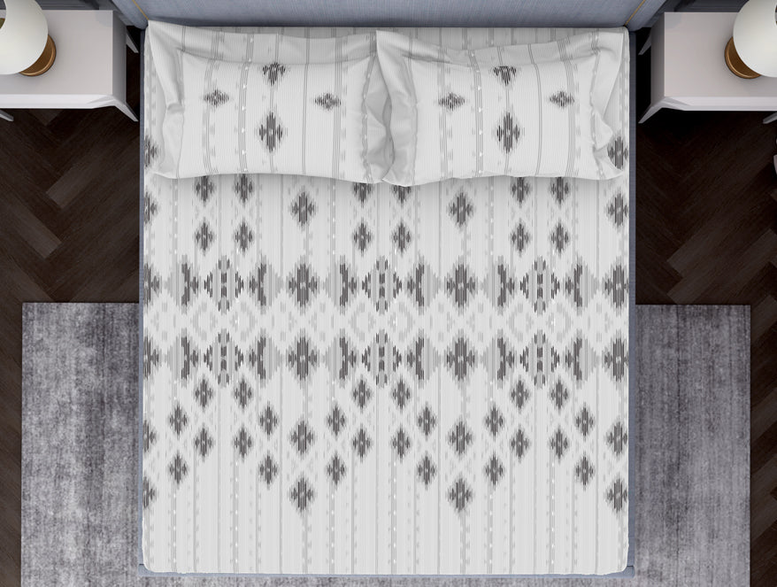 Spaces India Tonalelgence Geometric 100% Cotton Fitted King - Essentials by Spaces - view 3