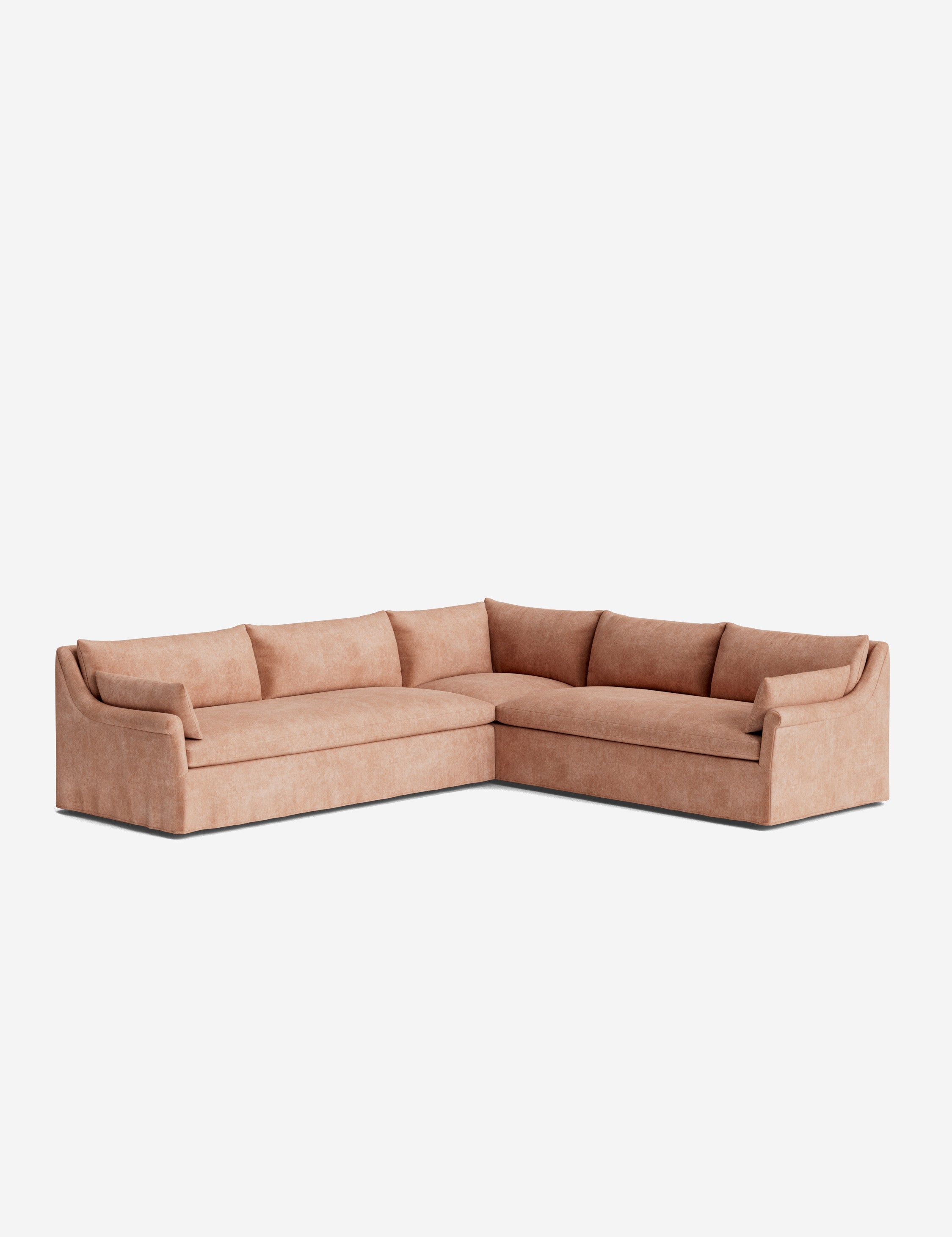 Lulu and Georgia Portola Rolled Arm Luxe Depth Slipcover Corner Sectional Sofa