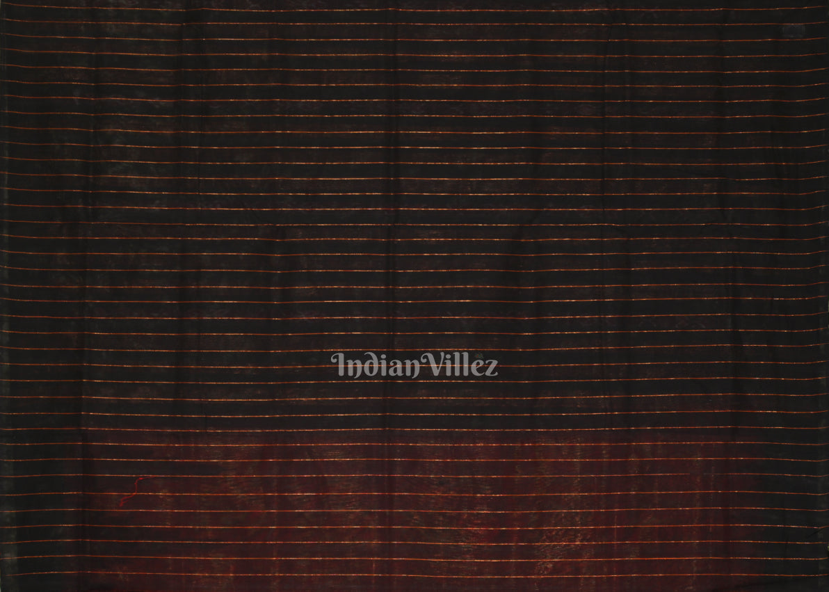 IndianVillèz Red Black Dual Tone Phoda Kumbha Sambalpuri Cotton Tissue Saree - view 5