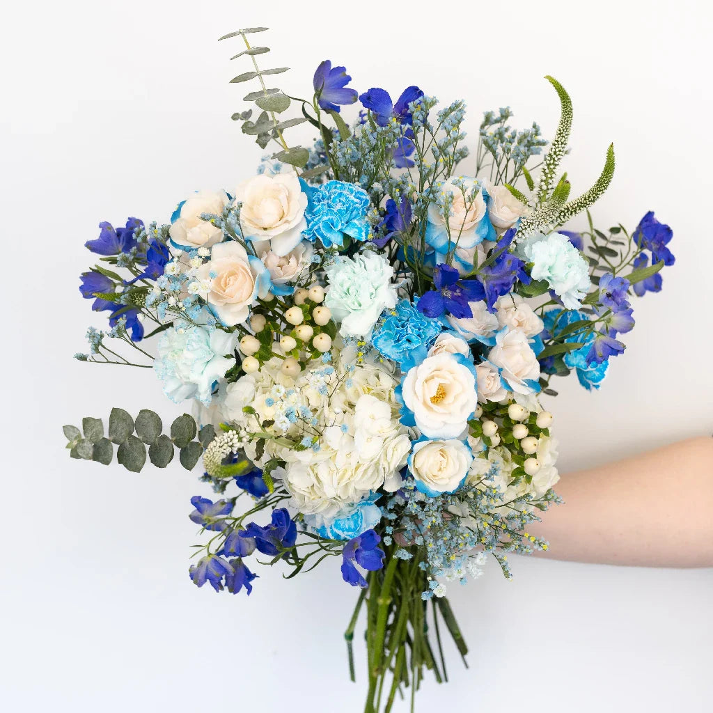FiftyFlowers Aqua Blue Flower Bouquet
