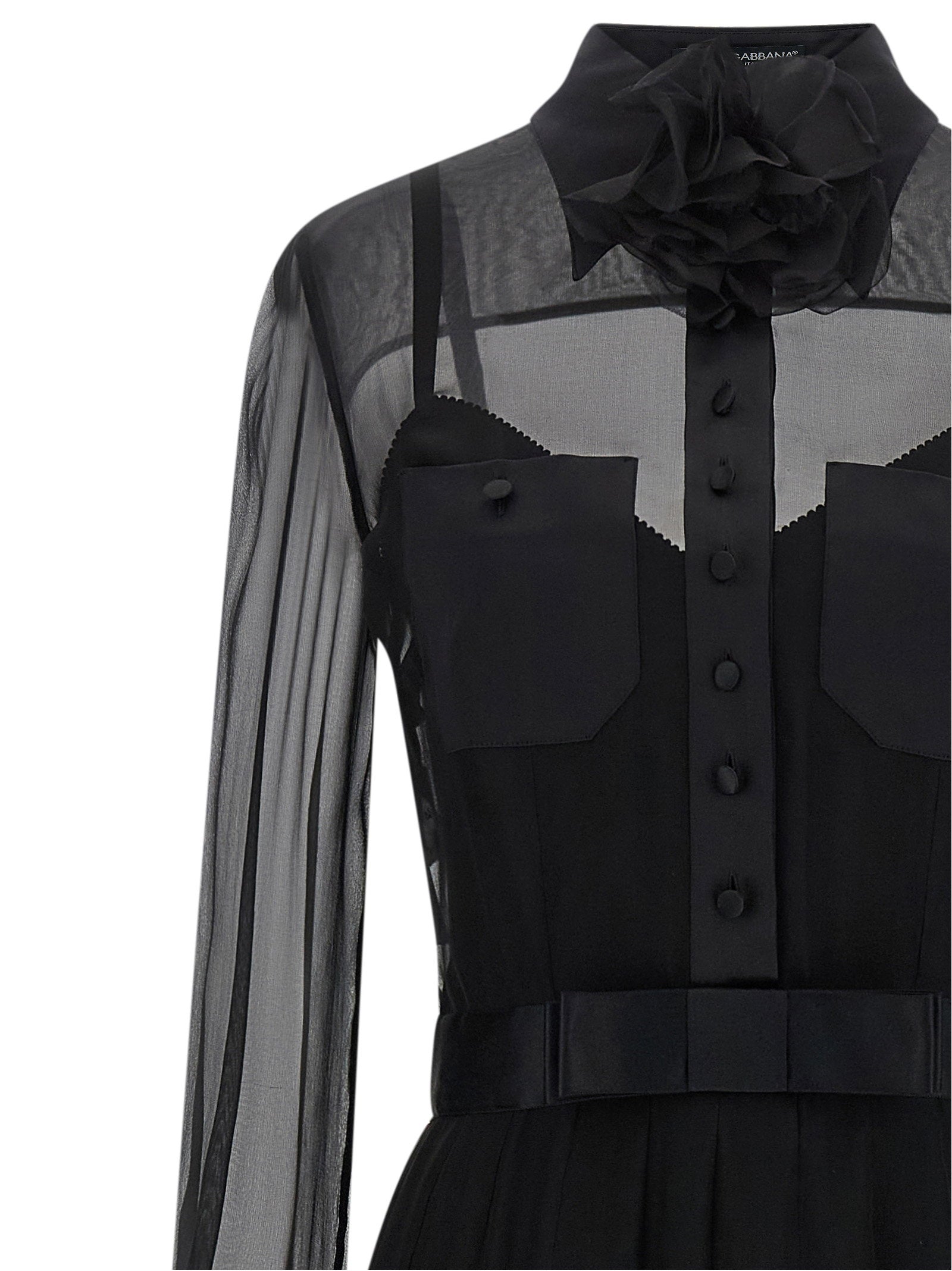 Dolce & Gabbana Chiffon Dress – 95% silk, 5% polyester - view 3