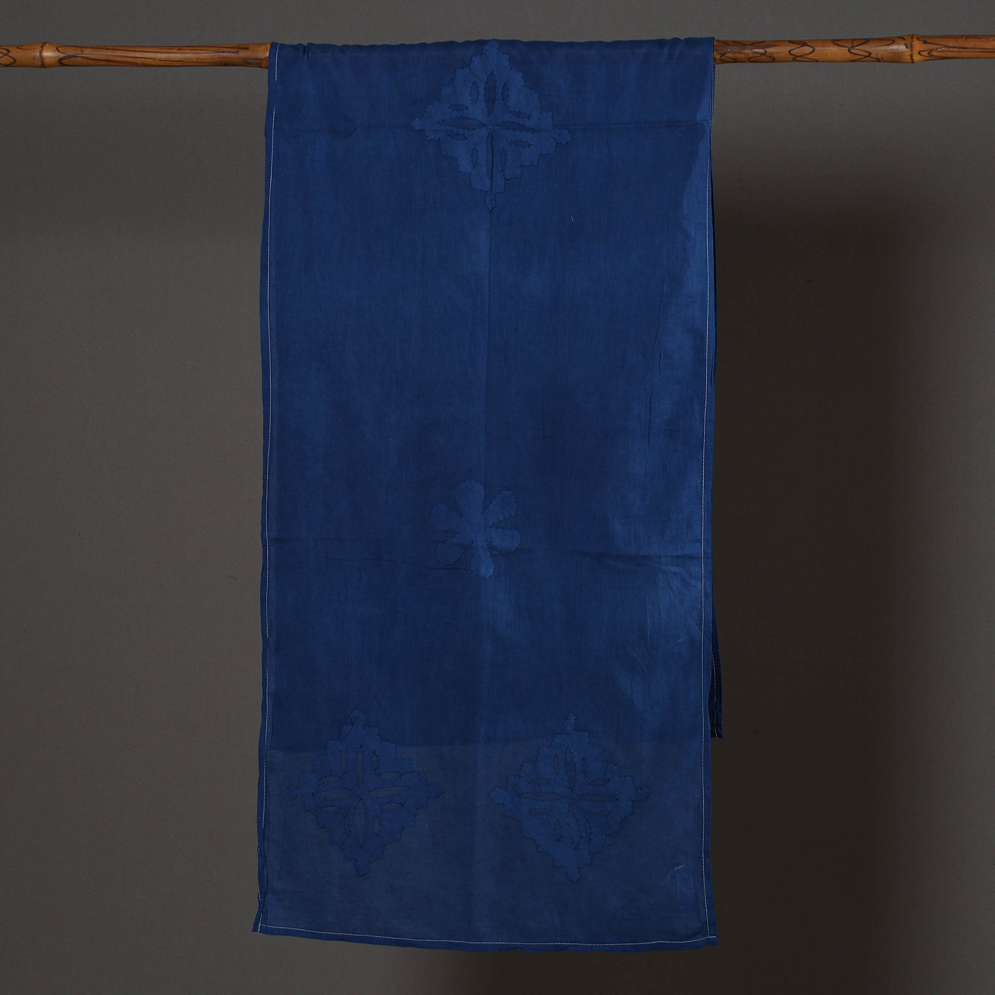 SHADES OF MARUDHARA Blue - Barmer Applique Cut Work Mul Cotton Stole - view 2