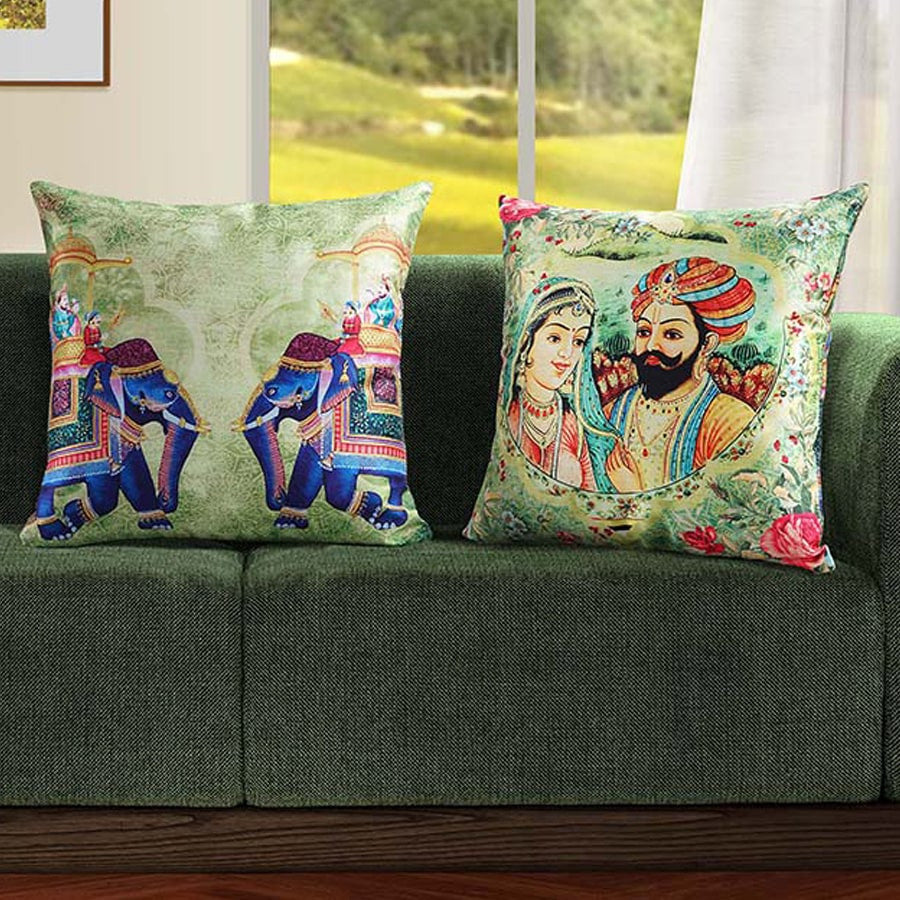Swayam India Digital Printed Dupion Cushion Covers-5267 - view 2