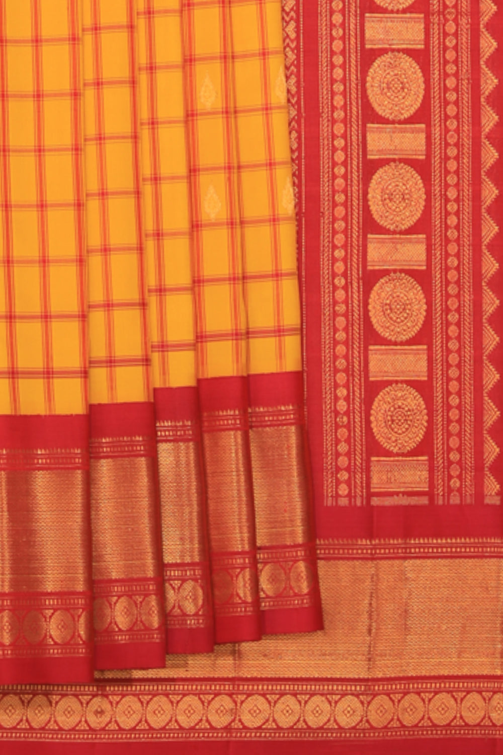Kalanjali Gadwal Silk Yellow Saree – Women's