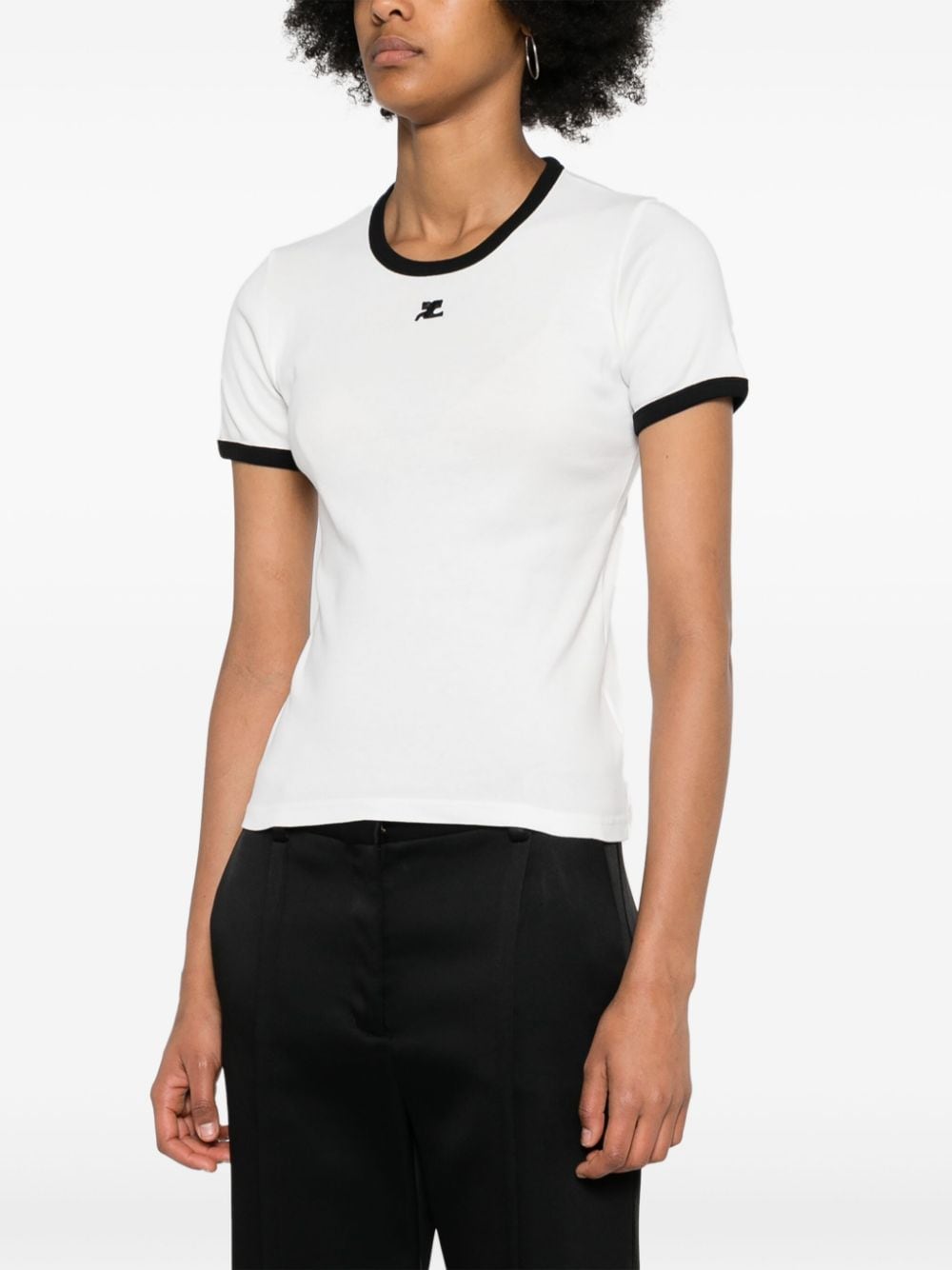 Courreges Pre Logo cotton t-shirt – 100% Cotton - view 3
