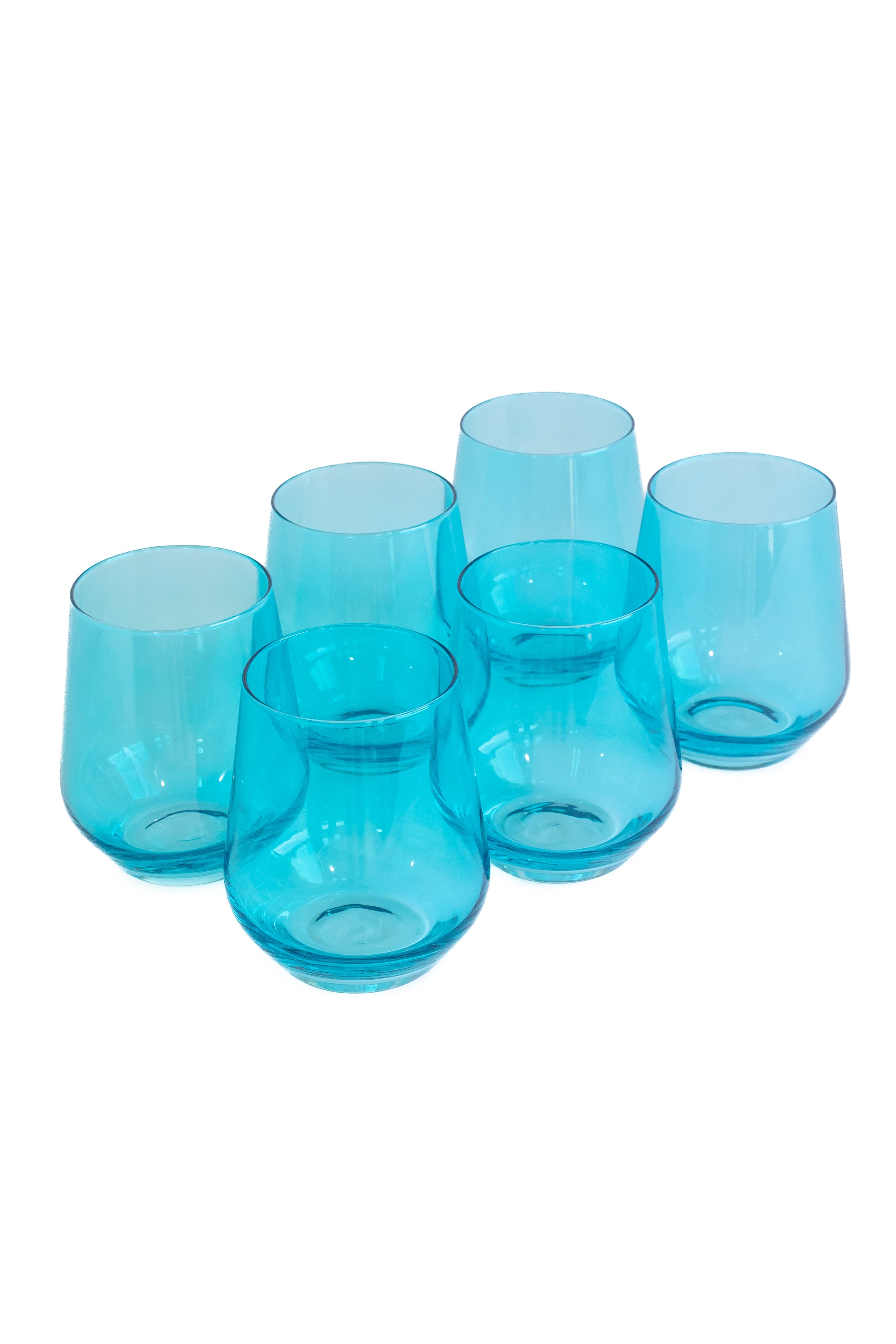 Estelle Colored Glass Estelle Colored Wine Stemless - Set of 6 {Ocean Blue} - view 5
