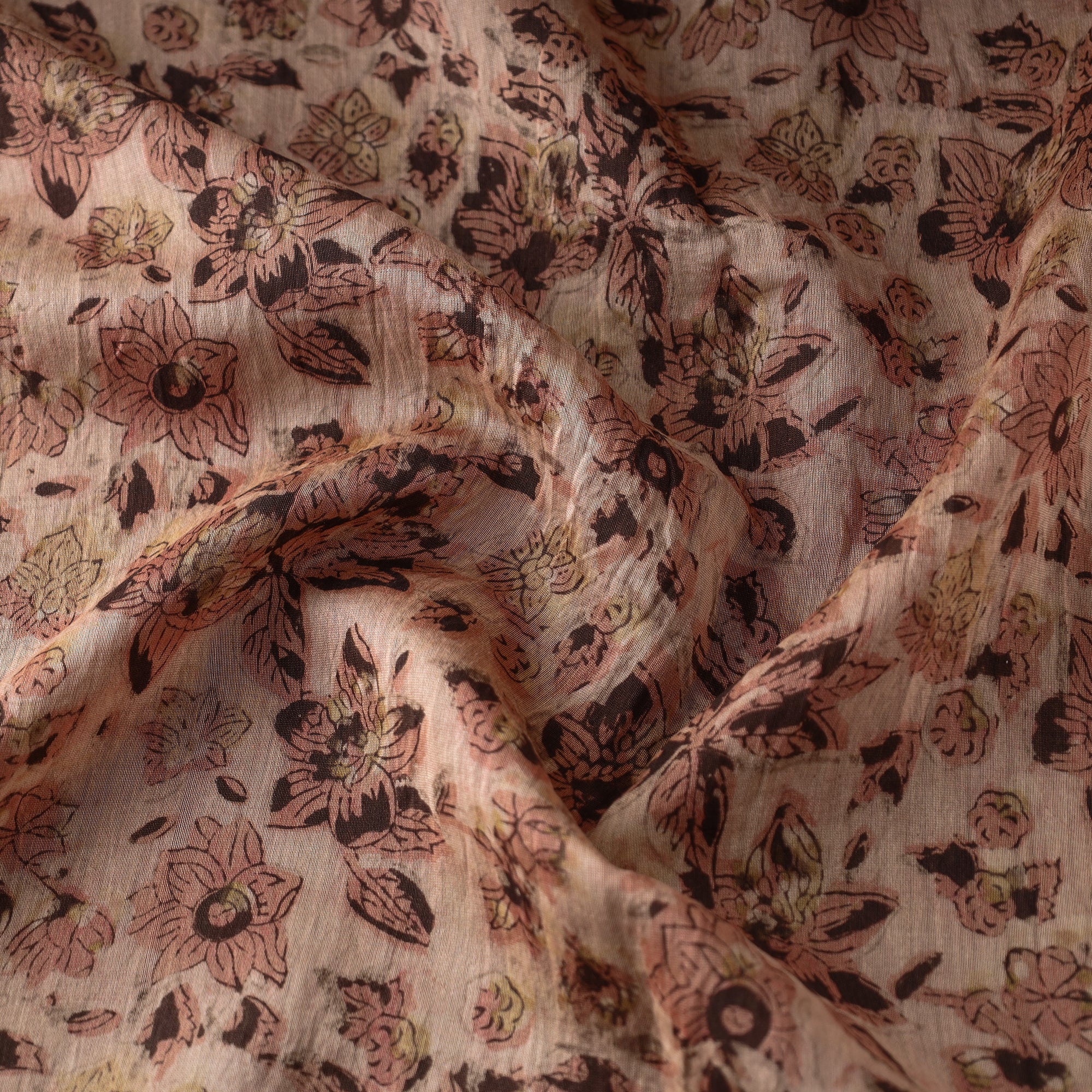 BAGRU DABU PRINTS Ajrakh Dabu Bagru Block Print Chanderi Silk Fabric 03 - view 3