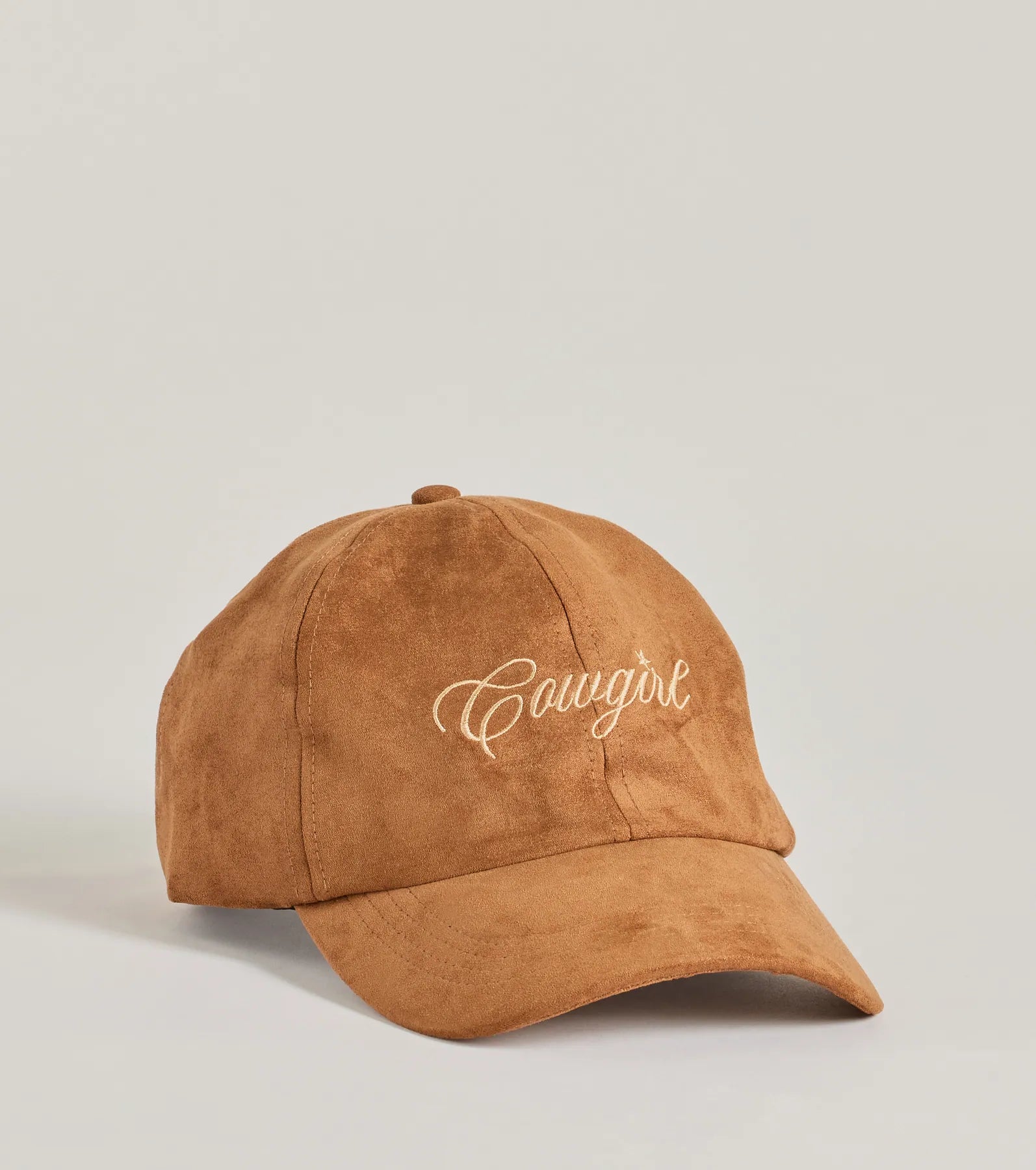 Windsor Faux Suede Cowgirl Script Baseball Cap