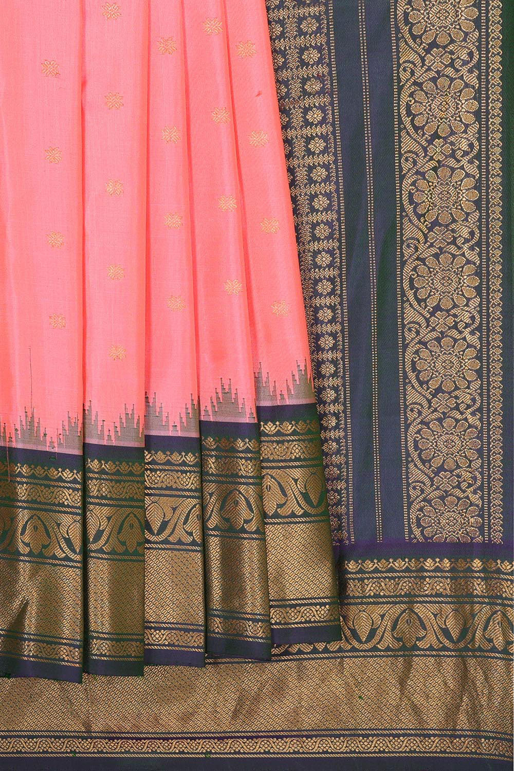 Kalanjali Gadwal Silk Pink Saree – Women's
