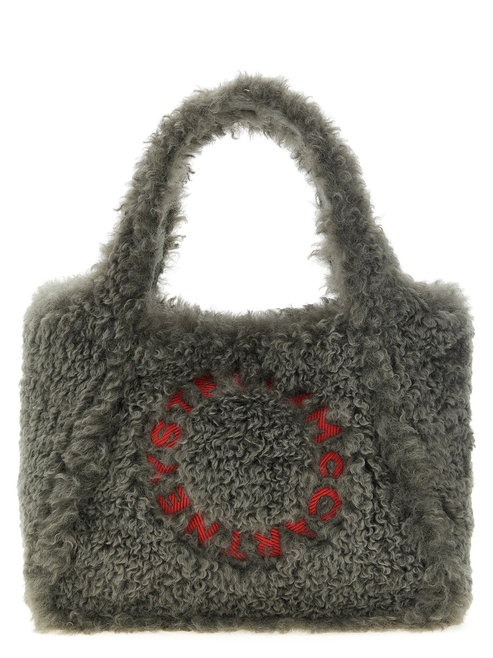 Stella Mccartney Shearling Logo Shopping Bag – 100% polyester