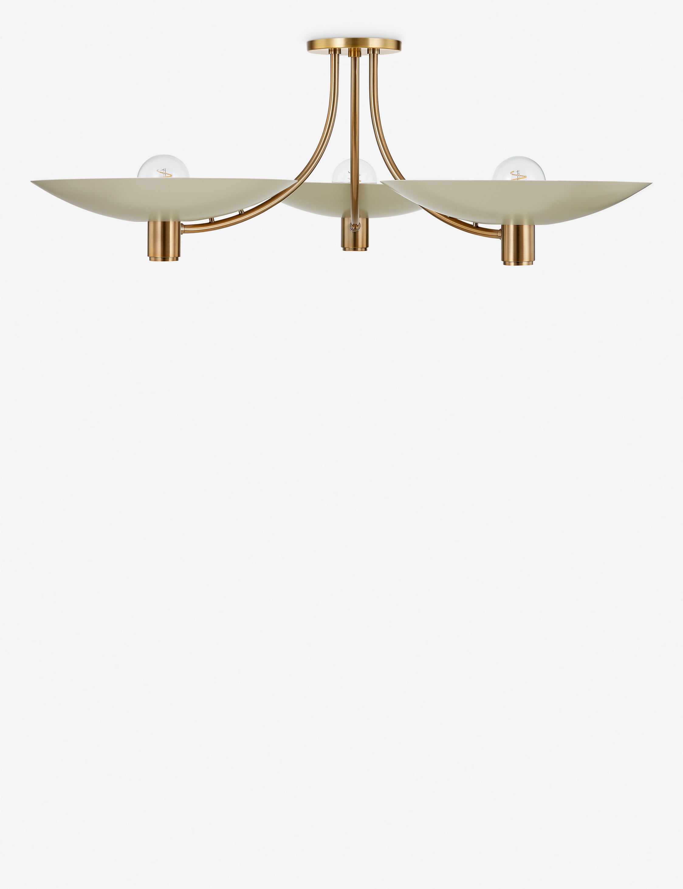Lulu and Georgia Taro Semi-Flush Mount Light – Cream and Brass