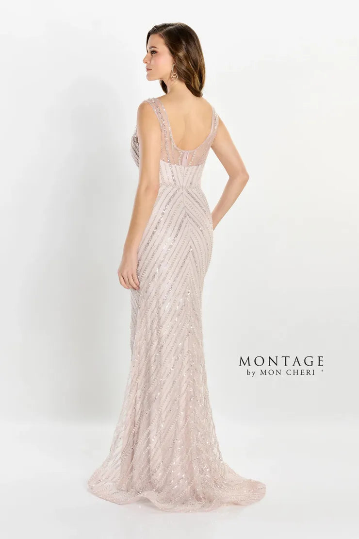 Montage M2216 Long Sequin High Slit Formal Dress - view 2
