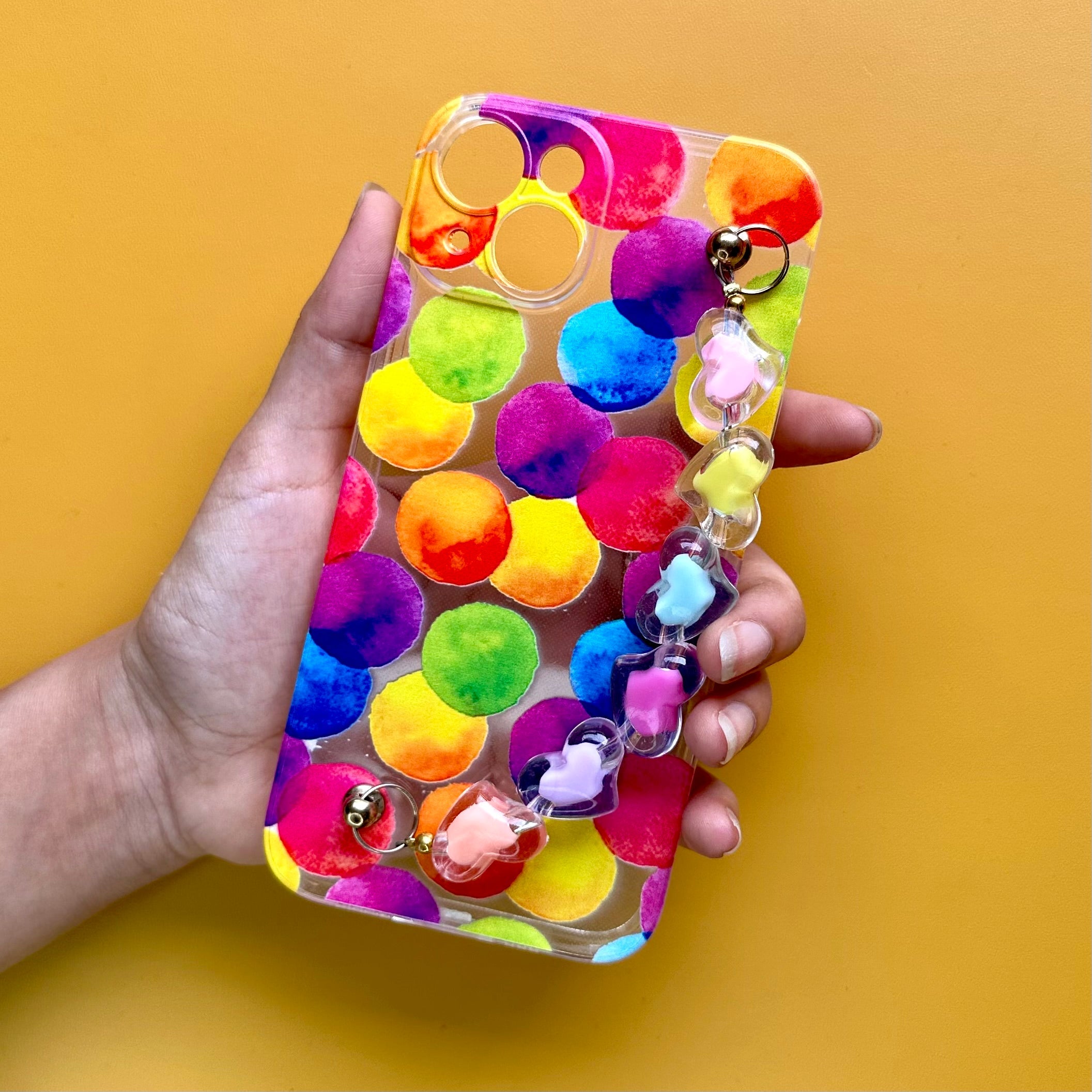 Casebasket Happy Globes Candy Heart Chain Silicone Phone Cover