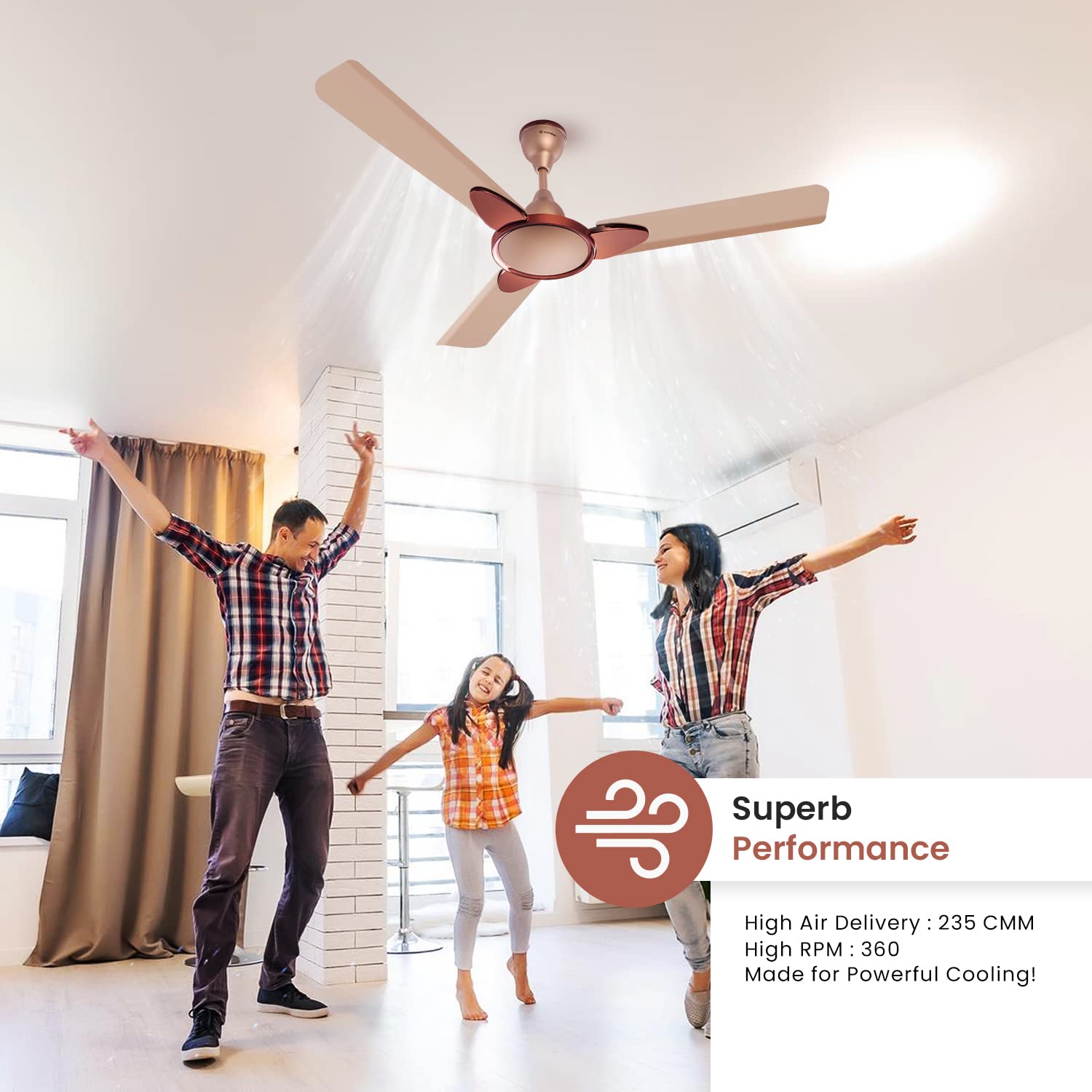 Candes Eco Zest Energy saving Designer 1200 mm / 48 inch Anti-Rust BLDC Ceiling Fan With Remote (2 Years Warranty) (Coffee Brown) - view 6