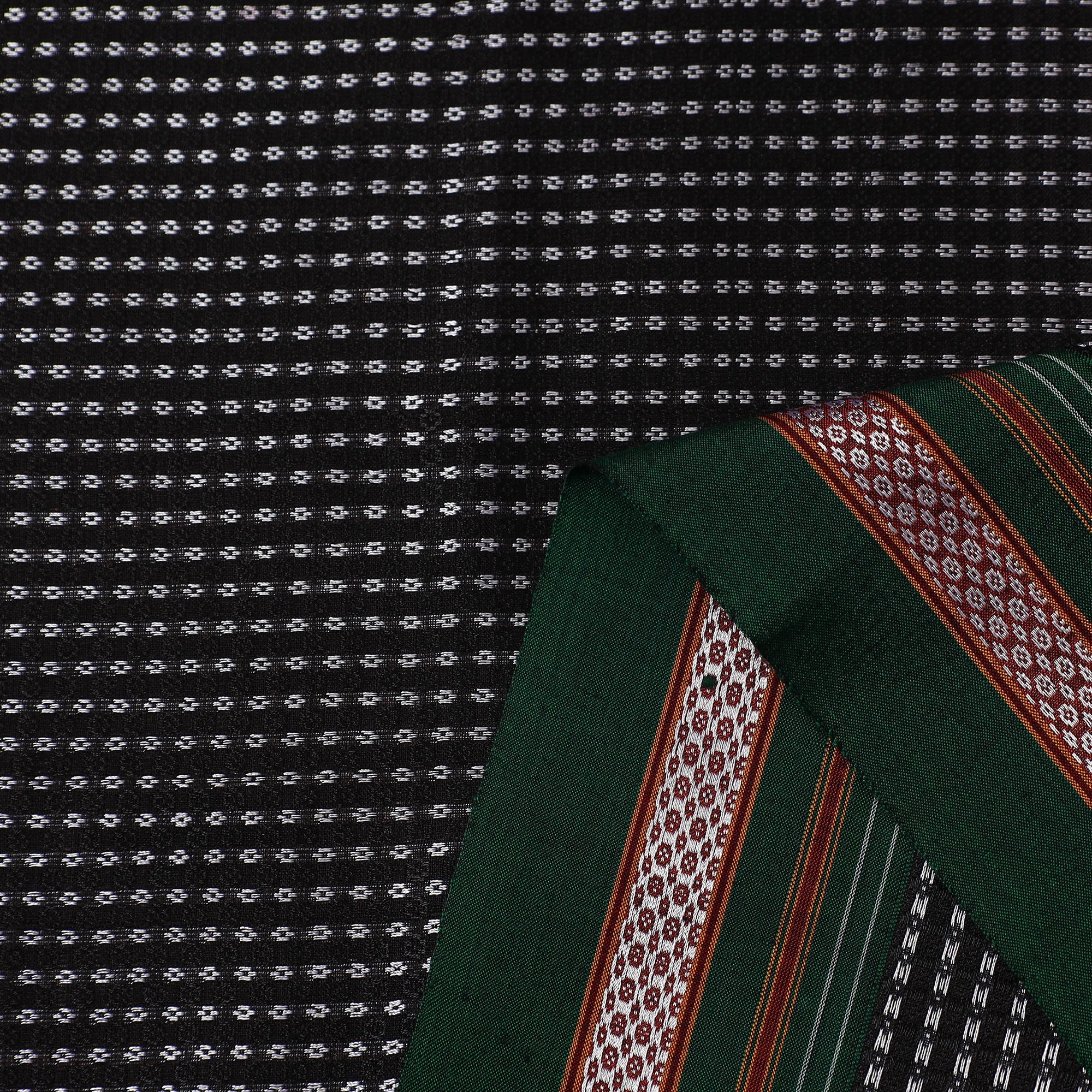 SOUTH KARGHA Black - Karnataka Weave Cotton Khun Fabric 48 - view 3