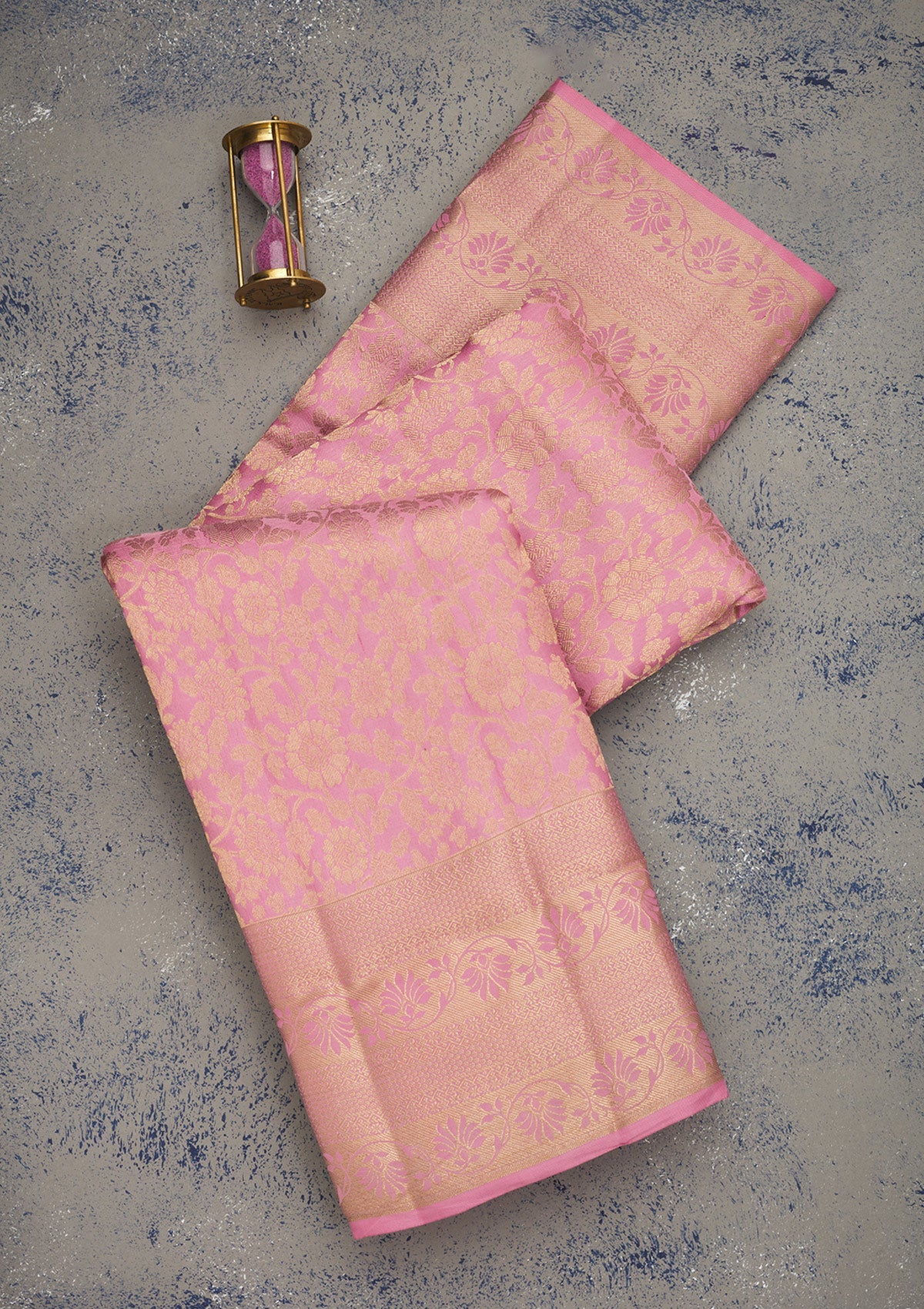 Koskii Baby Pink Zariwork Pure Silk Saree – Women's