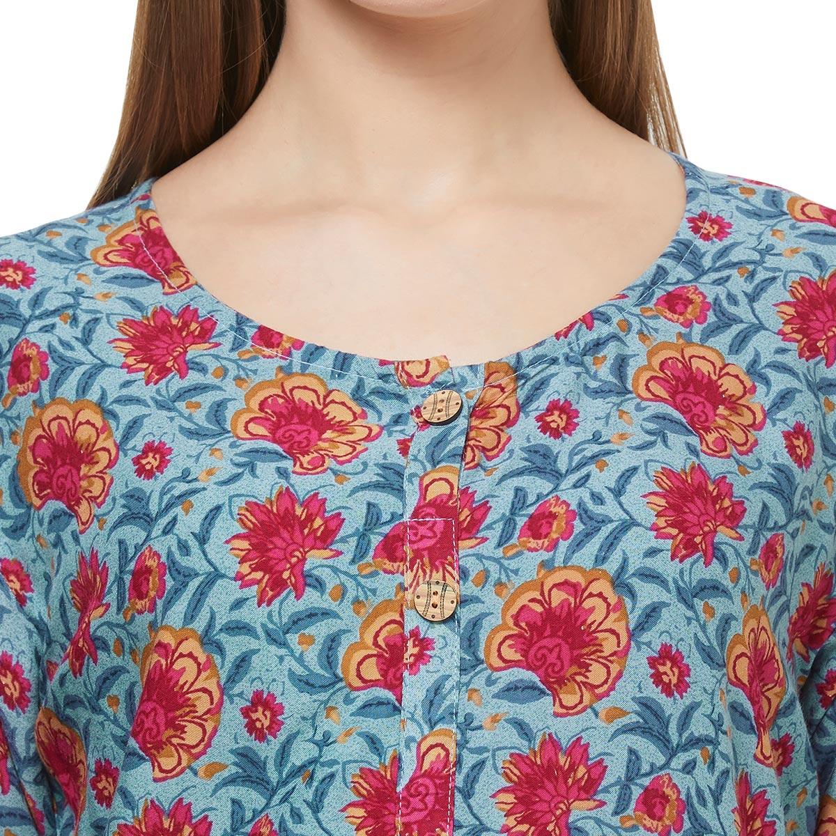 Peachmode Lovely Gray Colored Casual Printed Rayon Western Top - view 5