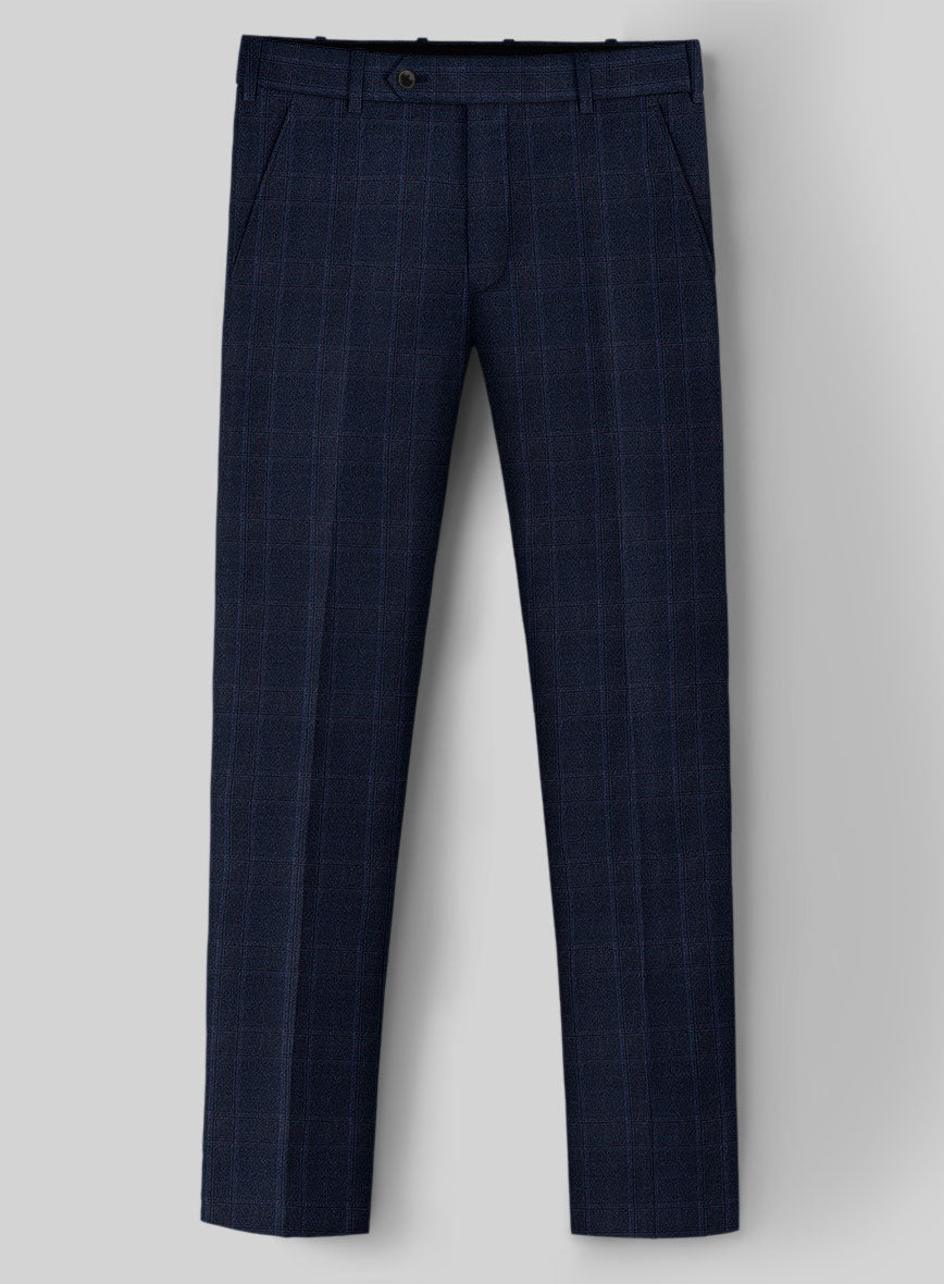 StudioSuits Reda Elian Blue Checks Wool Pants