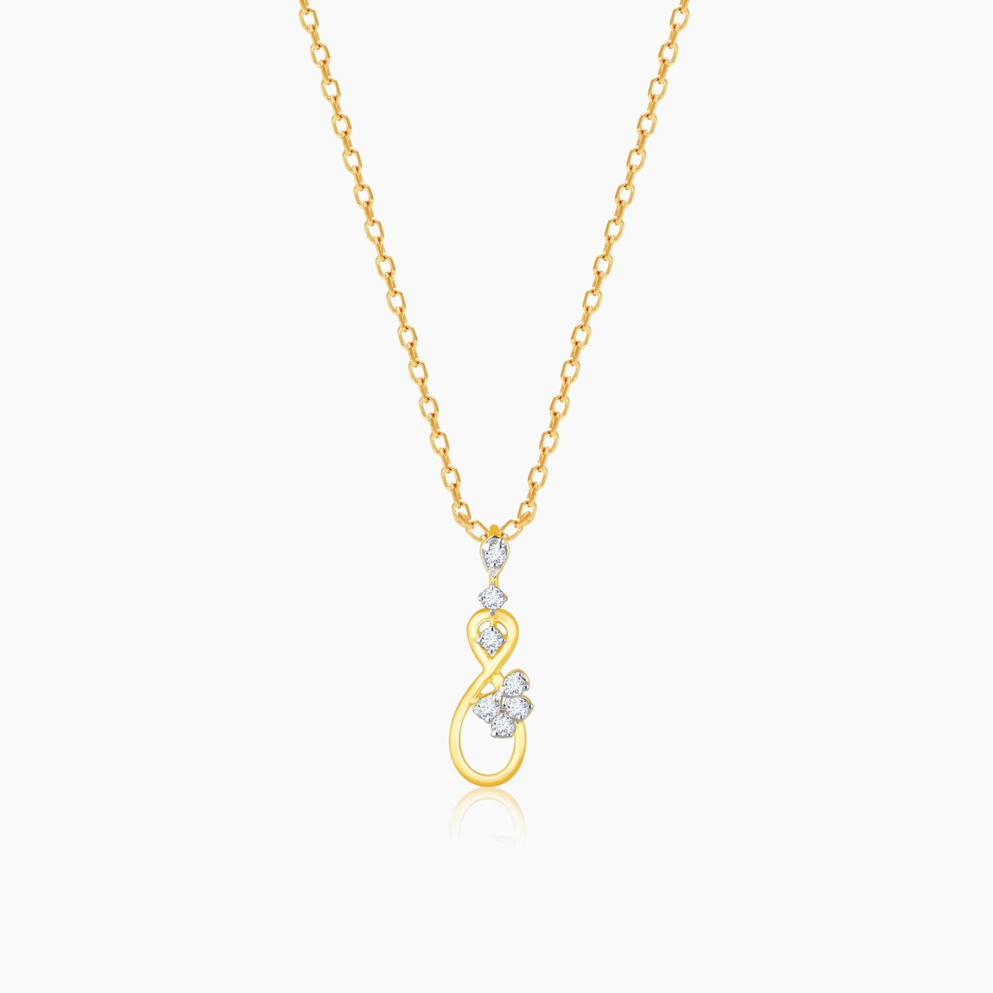 GIVA Jewellery Gold Infinite Elegance Diamond Pendant
