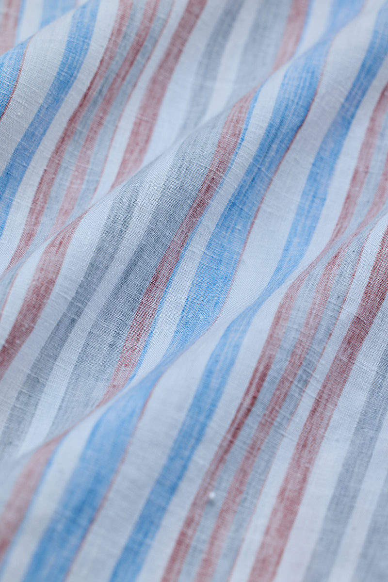 SNITCH Light Pink Stripes Slim Fit Shirt - view 9