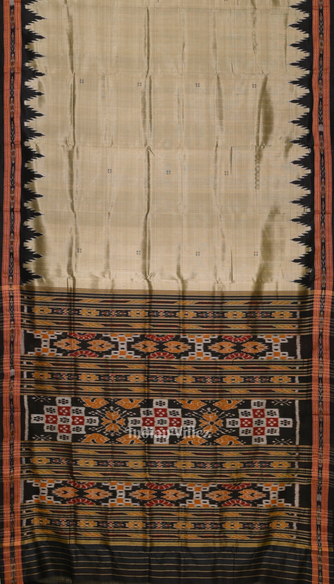 IndianVillèz Cement Butta Design Odisha Handloom Silk Saree