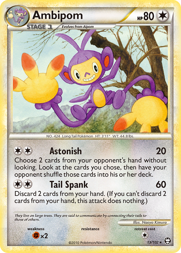 Rare hgss4-13 non-holo – Pokémon Ambipom - 13/102 - Rare [hgss4-13] [Non-Holo] - Ambipom - 13/102 - Rare