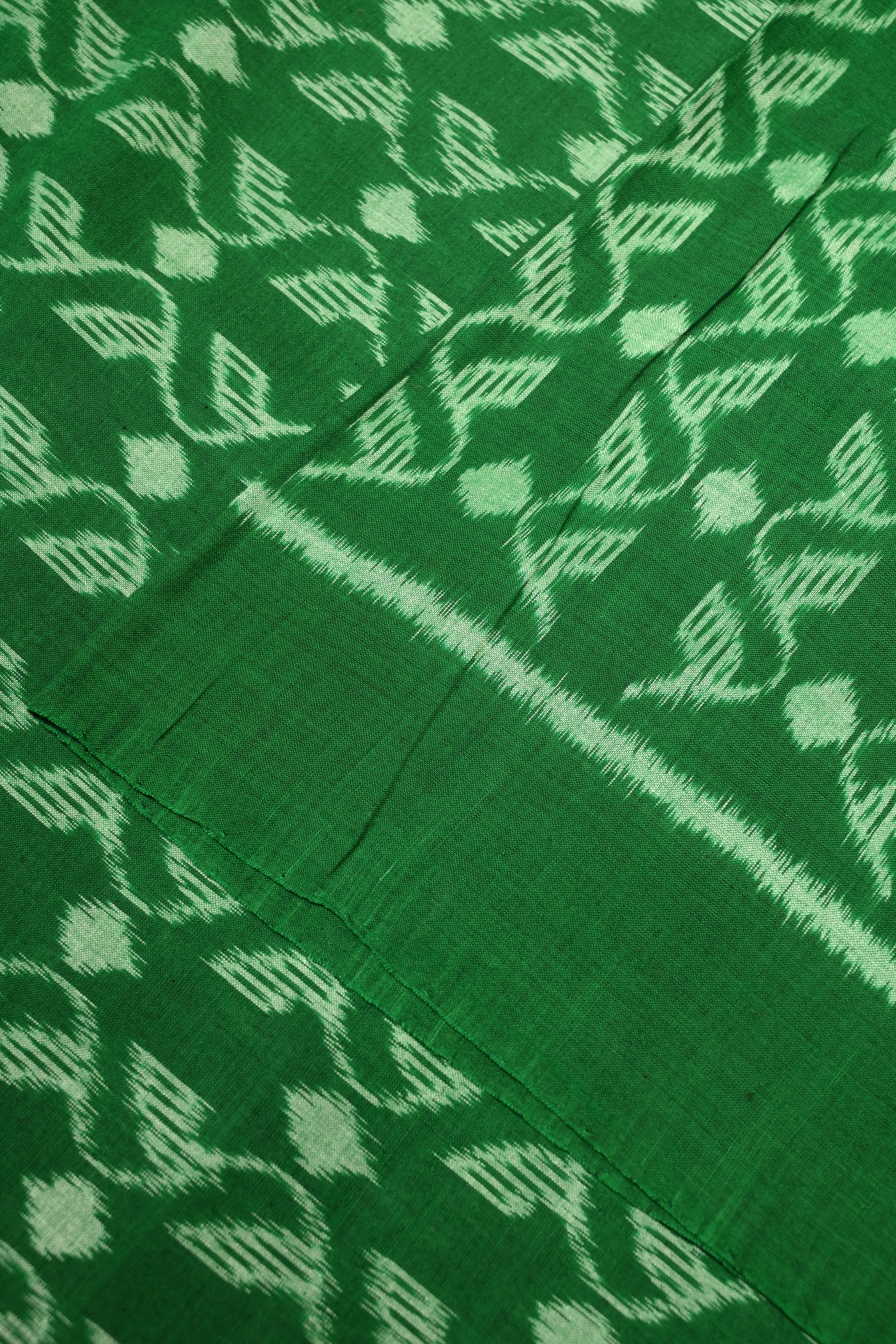 IndianVillèz Green Sambalpuri Ikat Cotton Fabric - view 3
