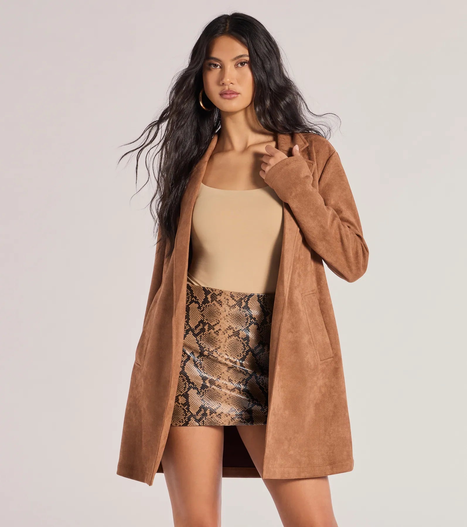 Windsor On The Move Faux Suede Long Blazer - view 5