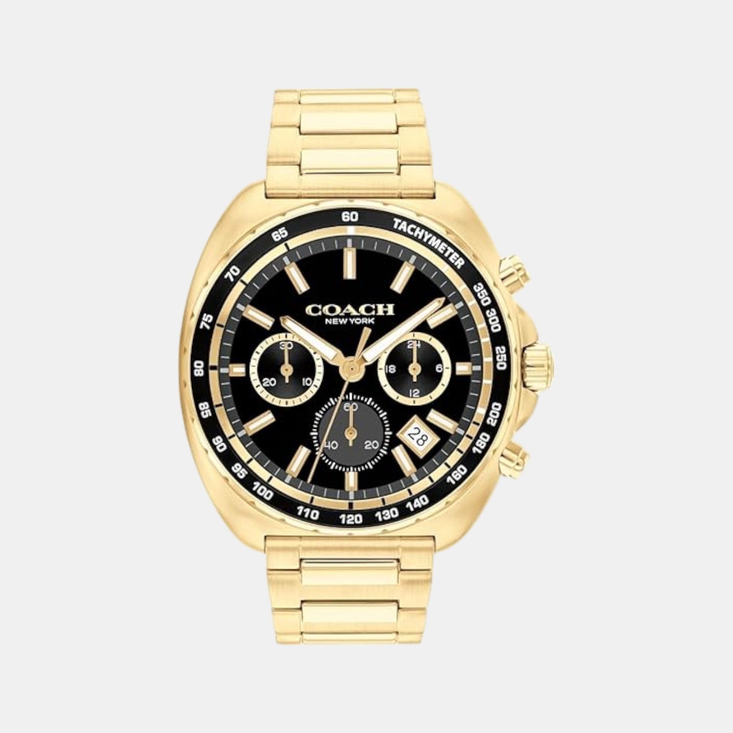 Coach Charter Men Quartz Black Dial Chronograph Stainless Steel Watch 14602703