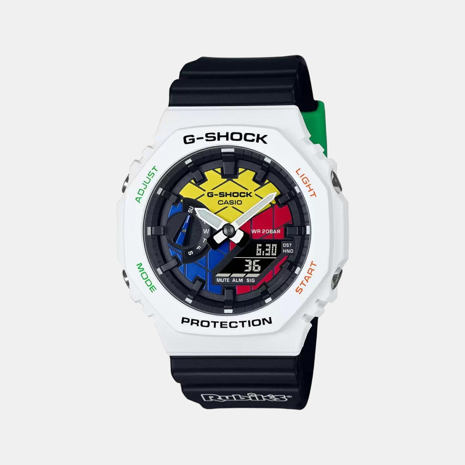 Casio G-Shock Men Quartz Two Tone Dial Analog-Digital Resin Watch G1227