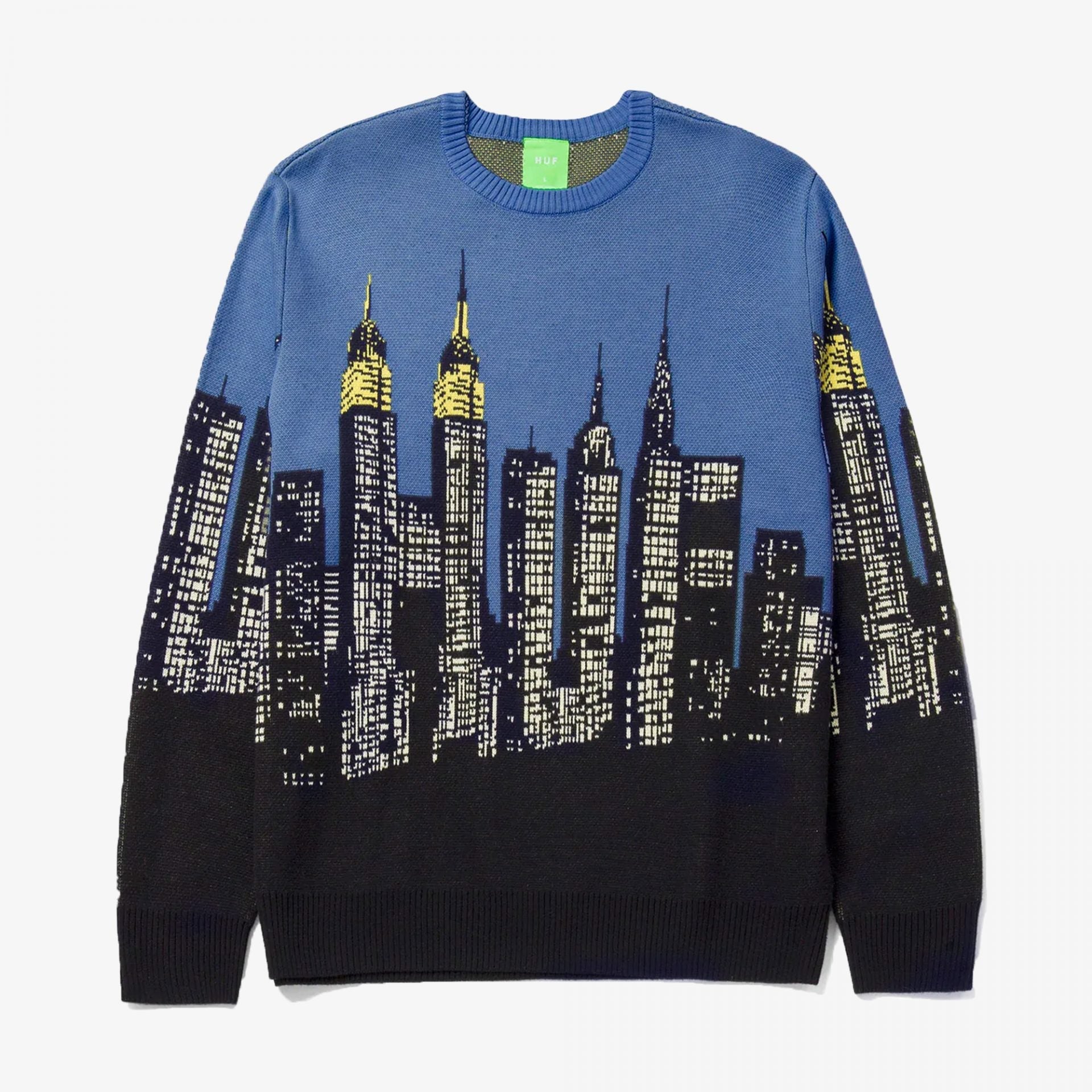 Huf | Skyline Crew Sweater { Light Blue - view 2