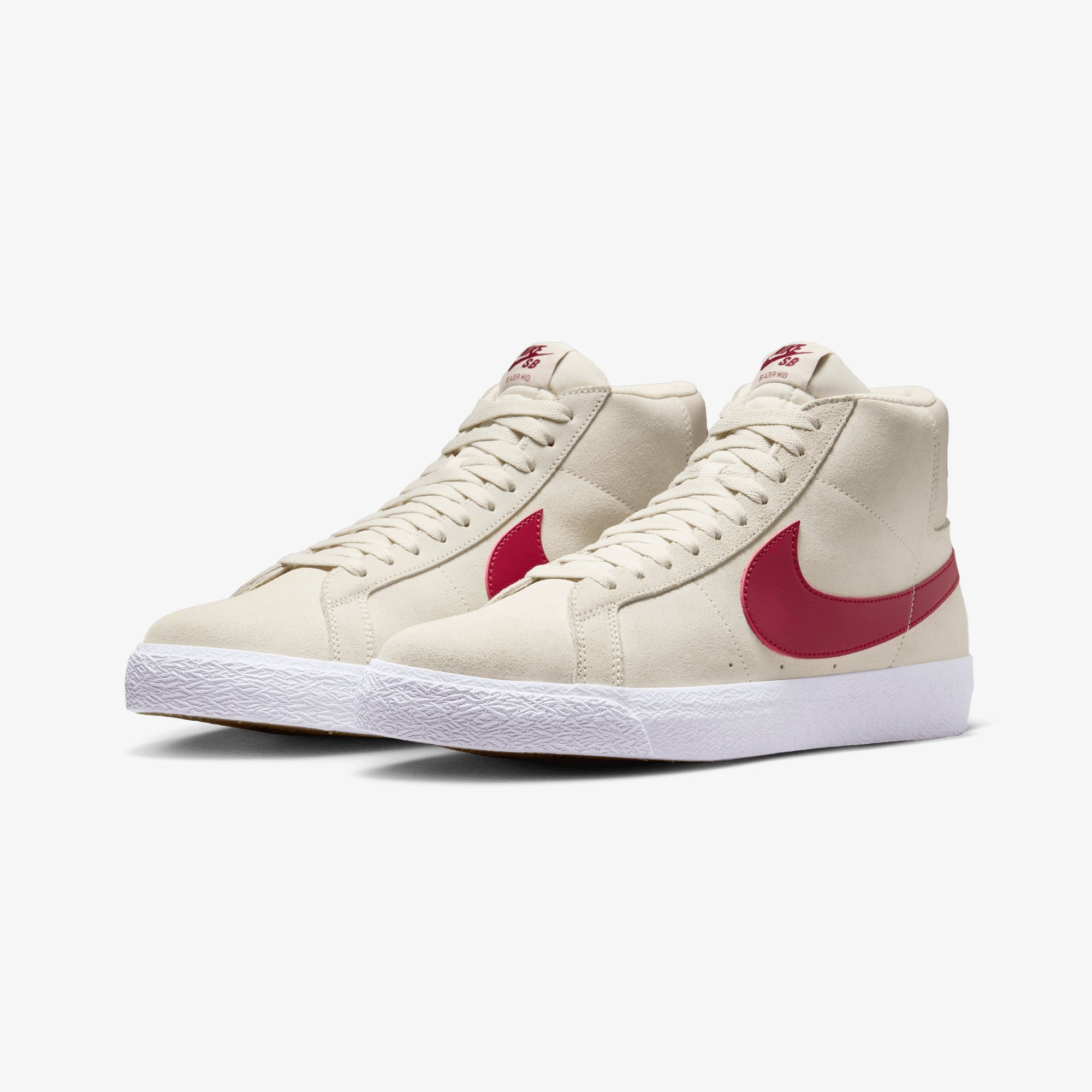 Nike | SB ZOOM BLAZER MID { PALE IVORY/NOBLE RED-SILT RED-WHITE - view 3