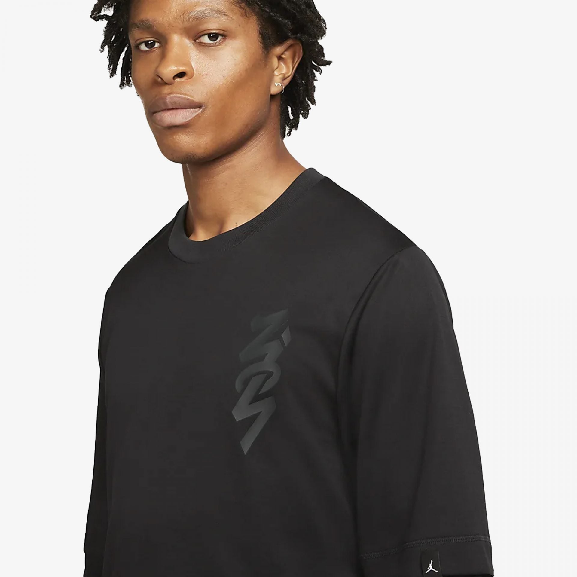 Nike | M J ZION LS SHOOTING SHIRT { BLACK/GREY - view 2