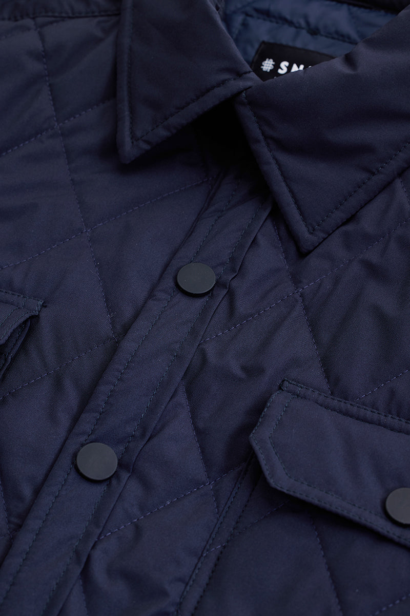 SNITCH Navy Double Pocket Relaxed Fit Jacket - view 2