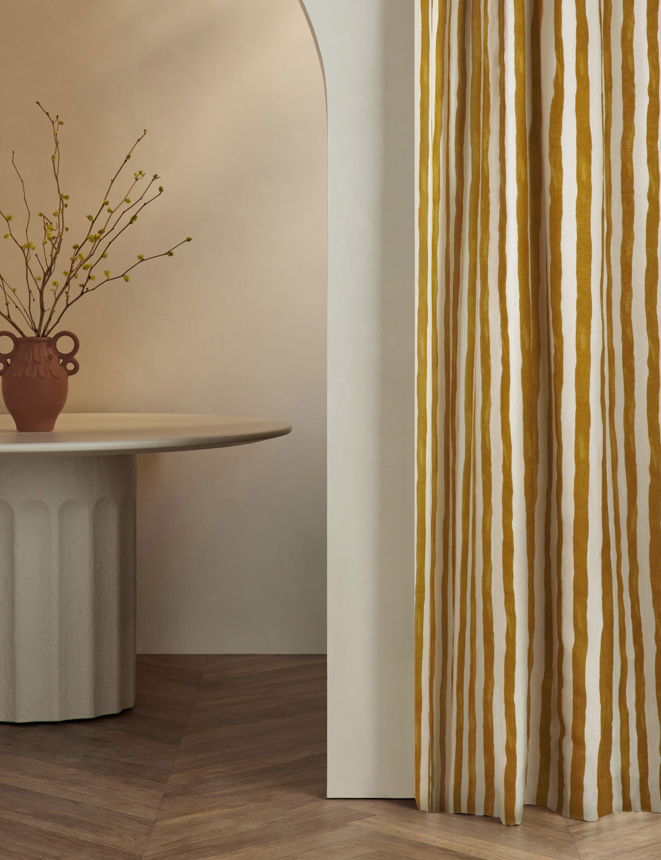 Lulu and Georgia Painterly Stripe Linen Curtain Panel by Sarah Sherman Samuel