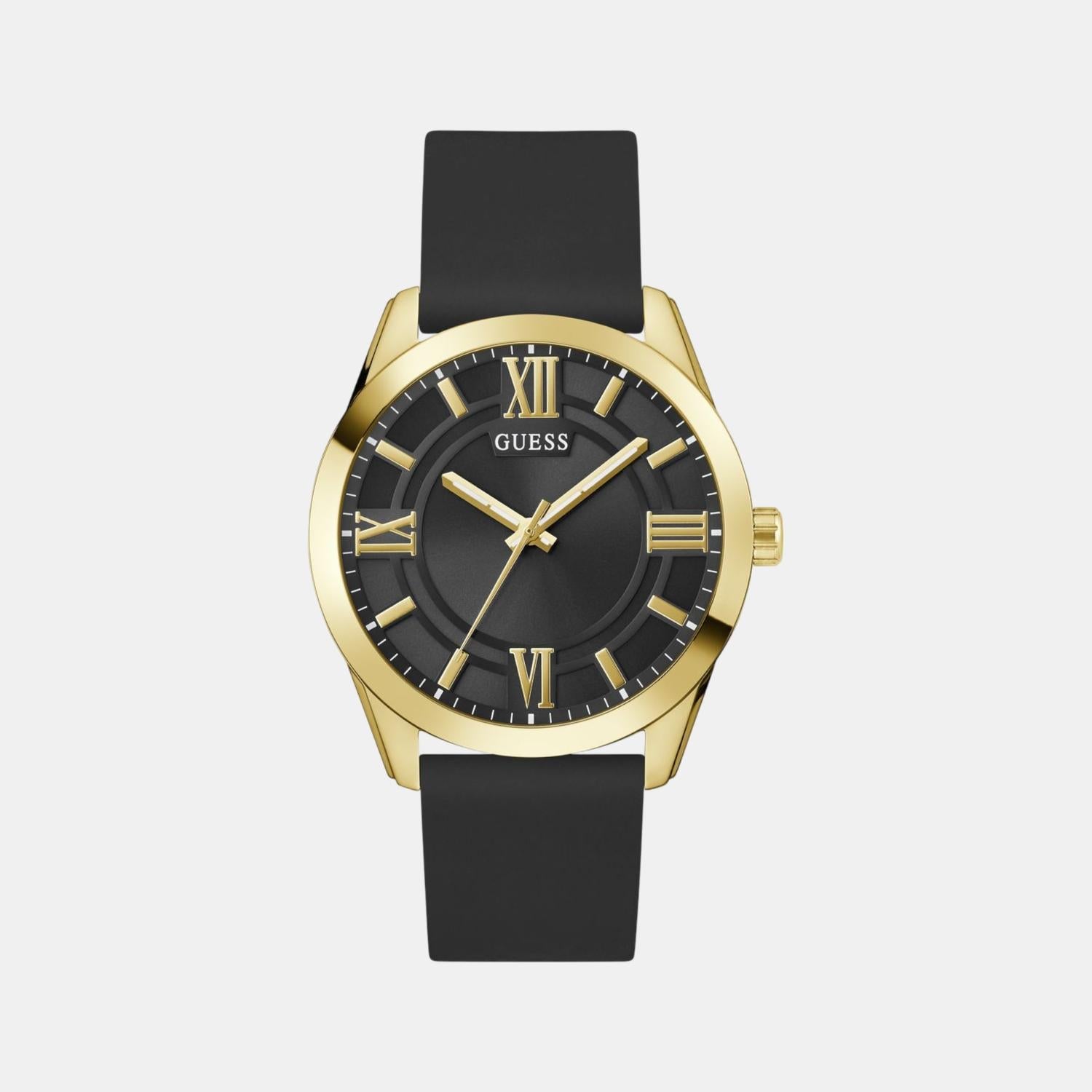 Guess Dress Men Quartz Black Dial Analog Silicone Watch GW0894G2