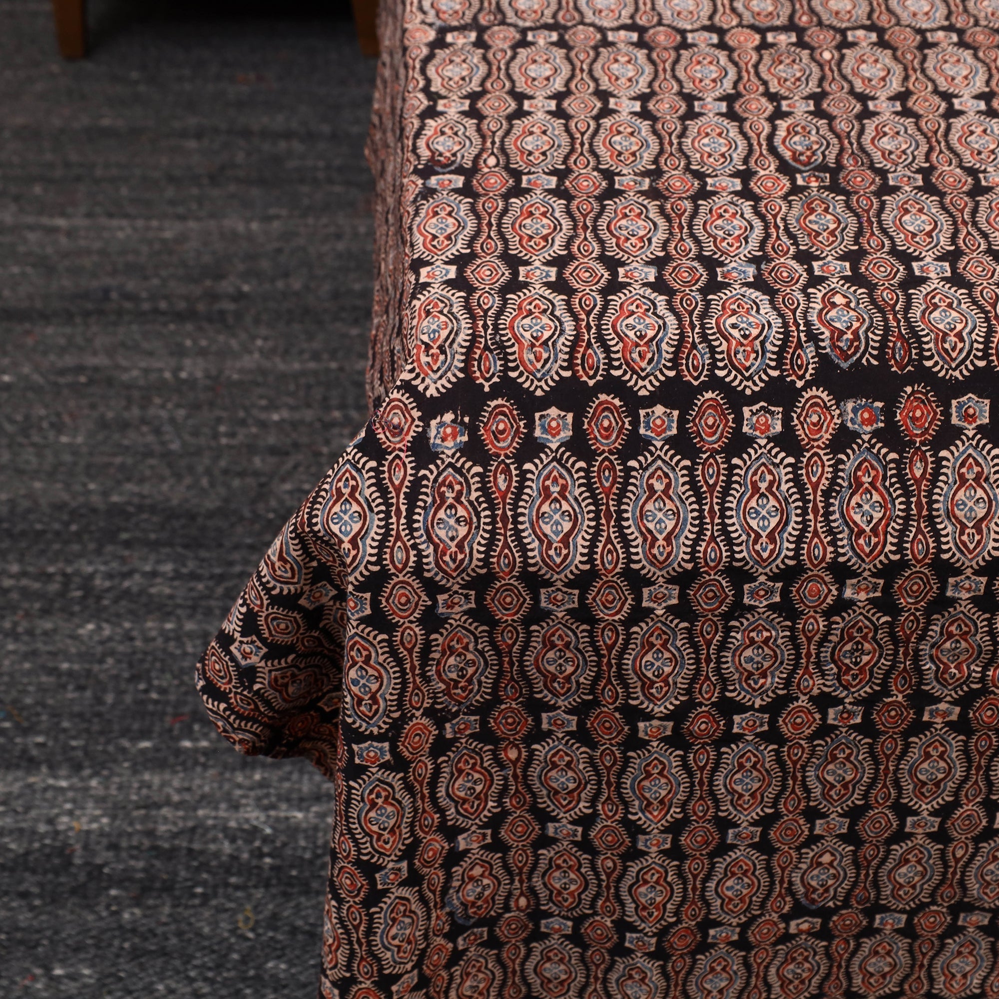 NOORI BAZAR Brown - Patchwork Block Print Ajrakh Cotton Double Bed Sheet Set 07 - view 4