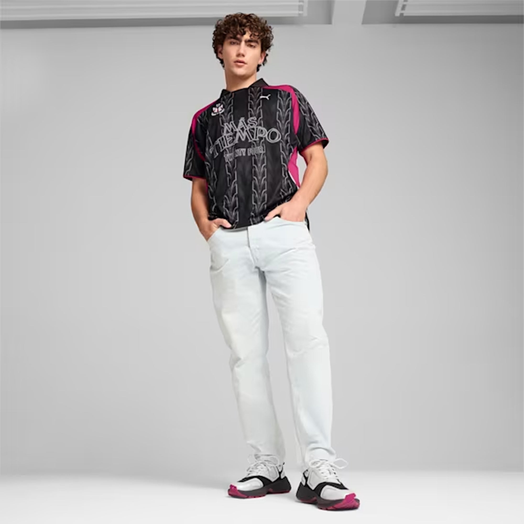 Puma | X Mas Tiempo Relaxed Fit Jersey { Black/pink - view 7