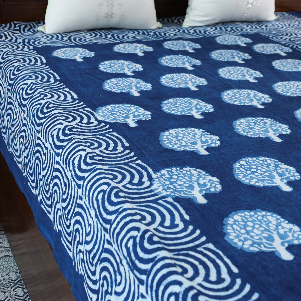 BINDAAS UNLIMITED Blue - Block Art Print Cotton Single Bindaas Bed Sheet (93 x 60 in) - view 4