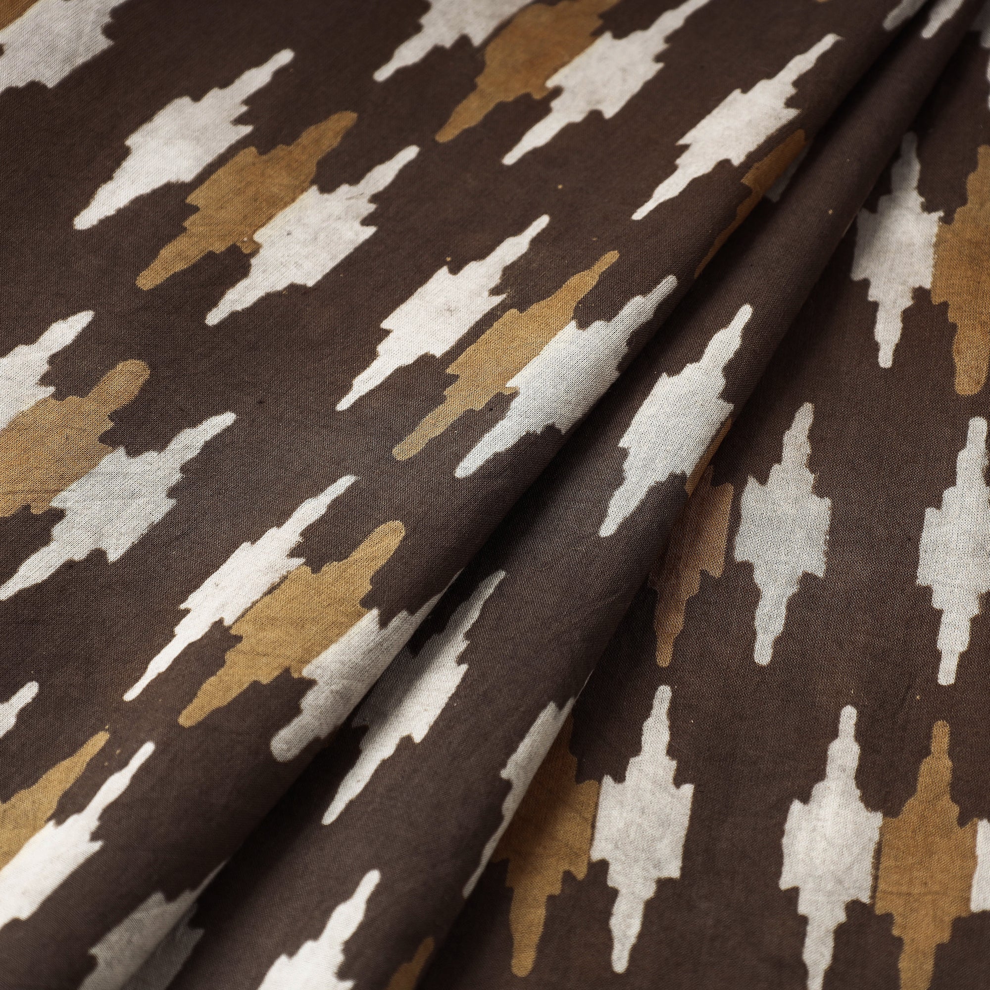 HAVELI CHRONICLES Brown - Akola Hand Block Printed Cotton Fabric - view 2