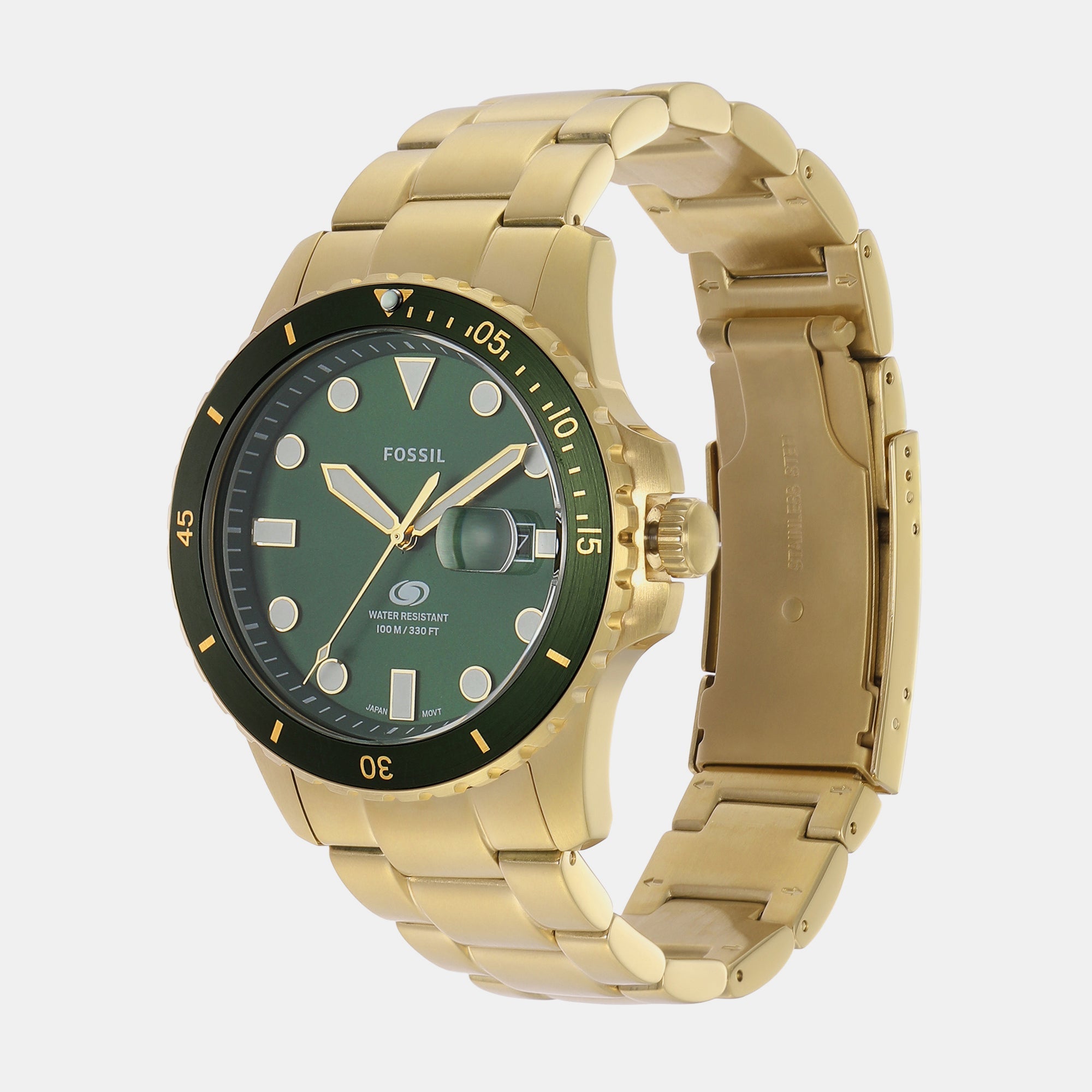 Fossil Blue Dive Men Quartz Green Dial Analog Stainless Steel Watch FS6030 - view 3