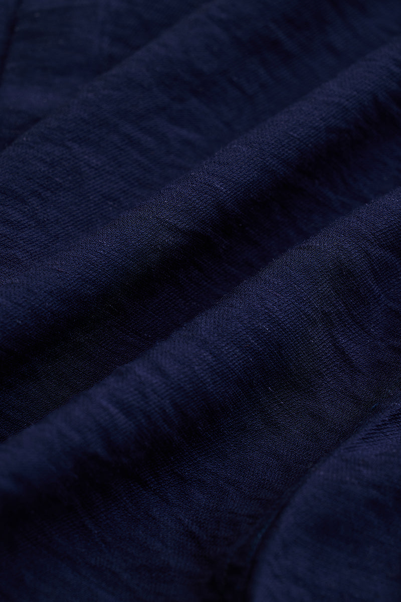 SNITCH Navy Textured Linen Blend Shirt - view 9